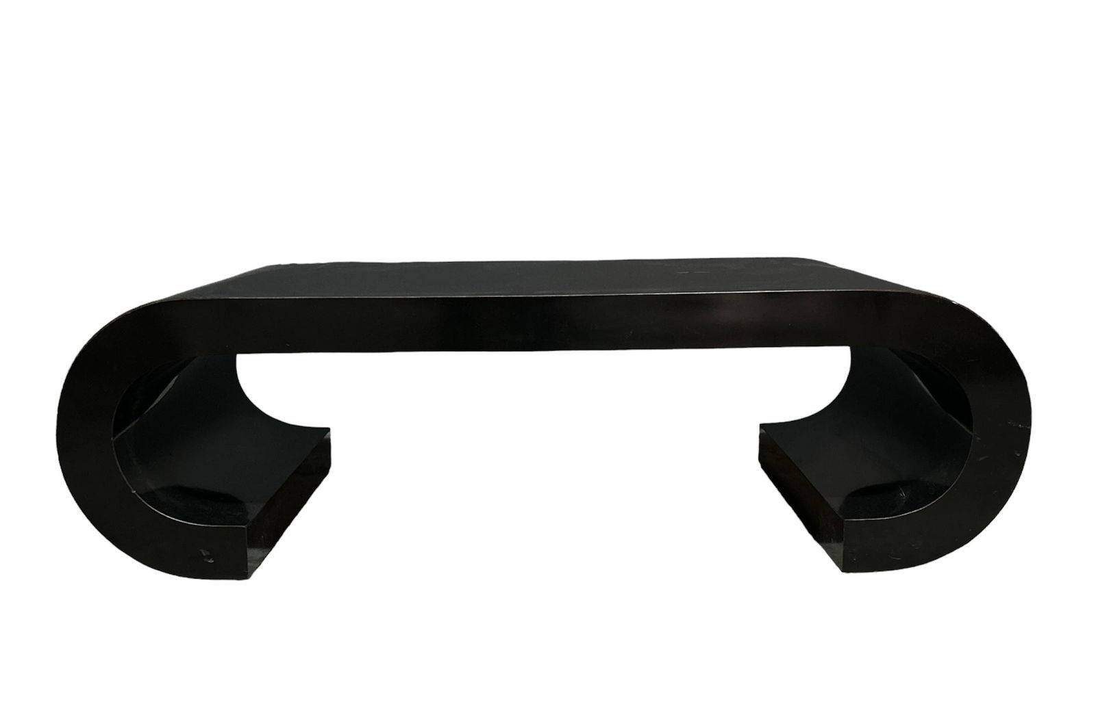 Karl Springer Black Laminate Scroll Coffee Table (1 of 2)