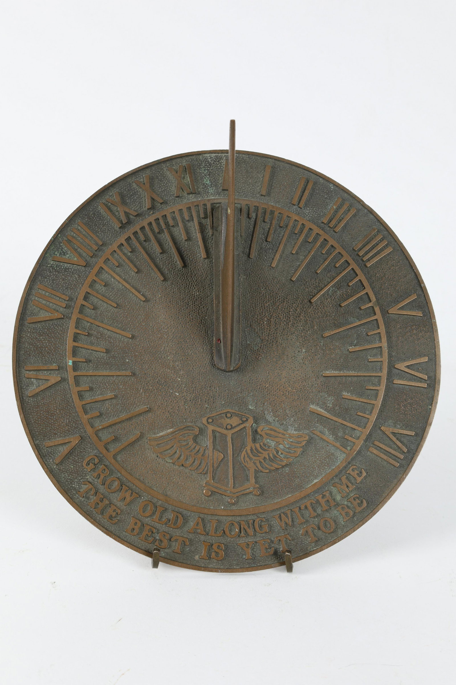 Vintage Bronze Sundial, Grow Old With Me (1 of 5)