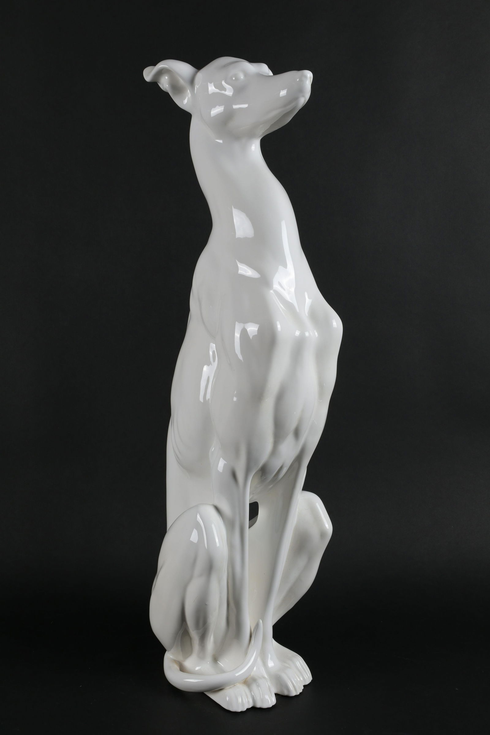 Vintage Signed Porcelain Floor Model Greyhound Dog (1 of 7)