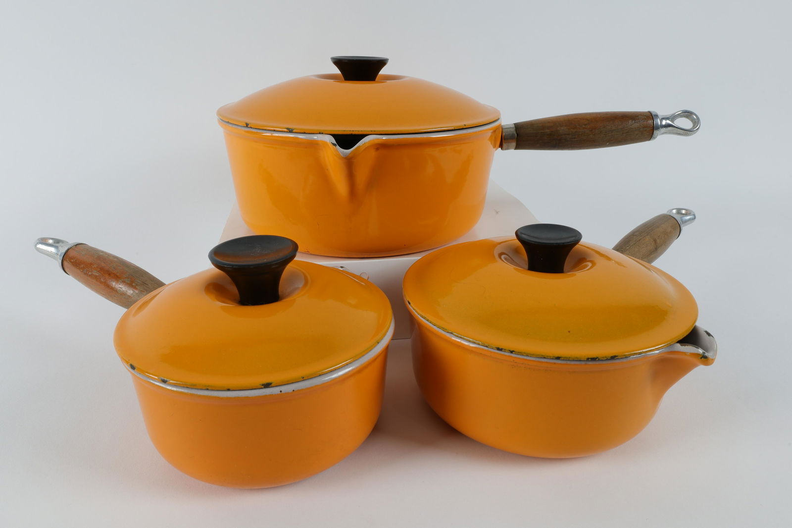 Set Vintage Le Creuset Orange Cast Iron Cookware