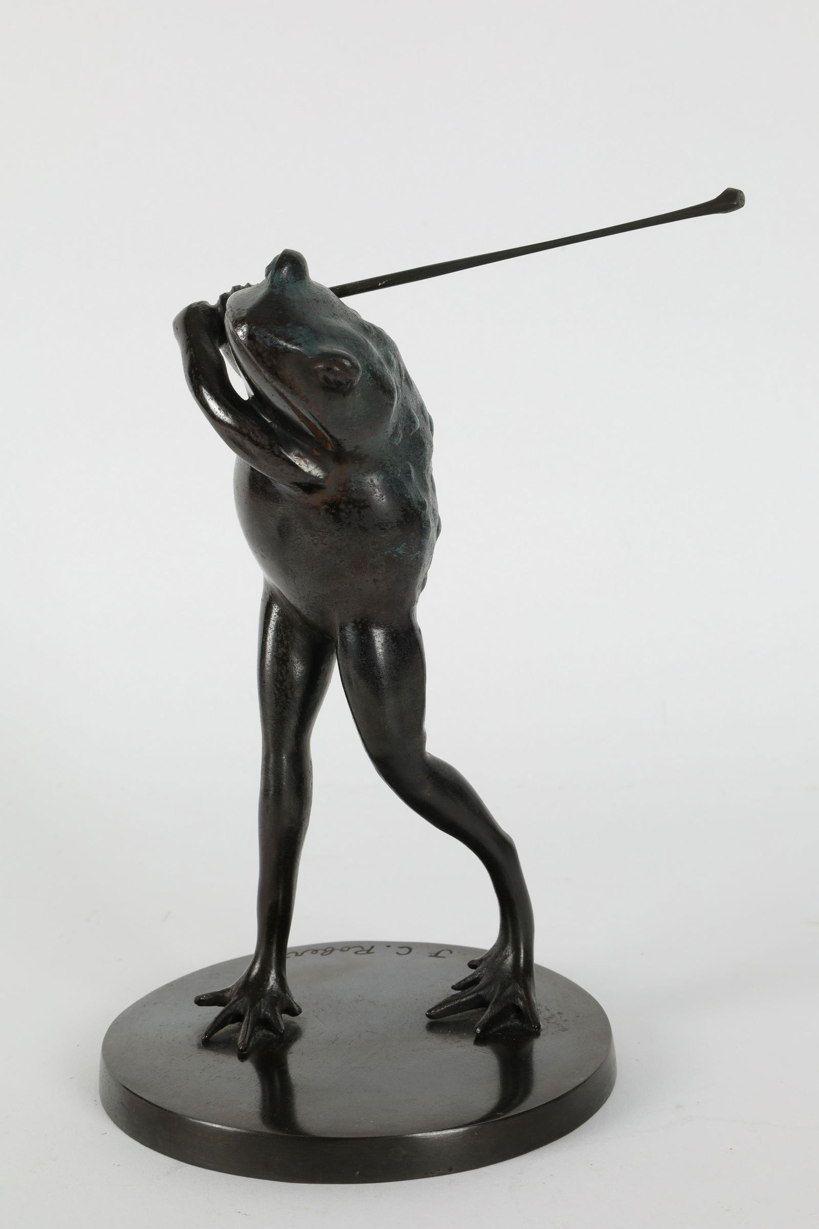 J. C. Robert Bronze Sculpture Frog Golfing Signed (1 of 8)