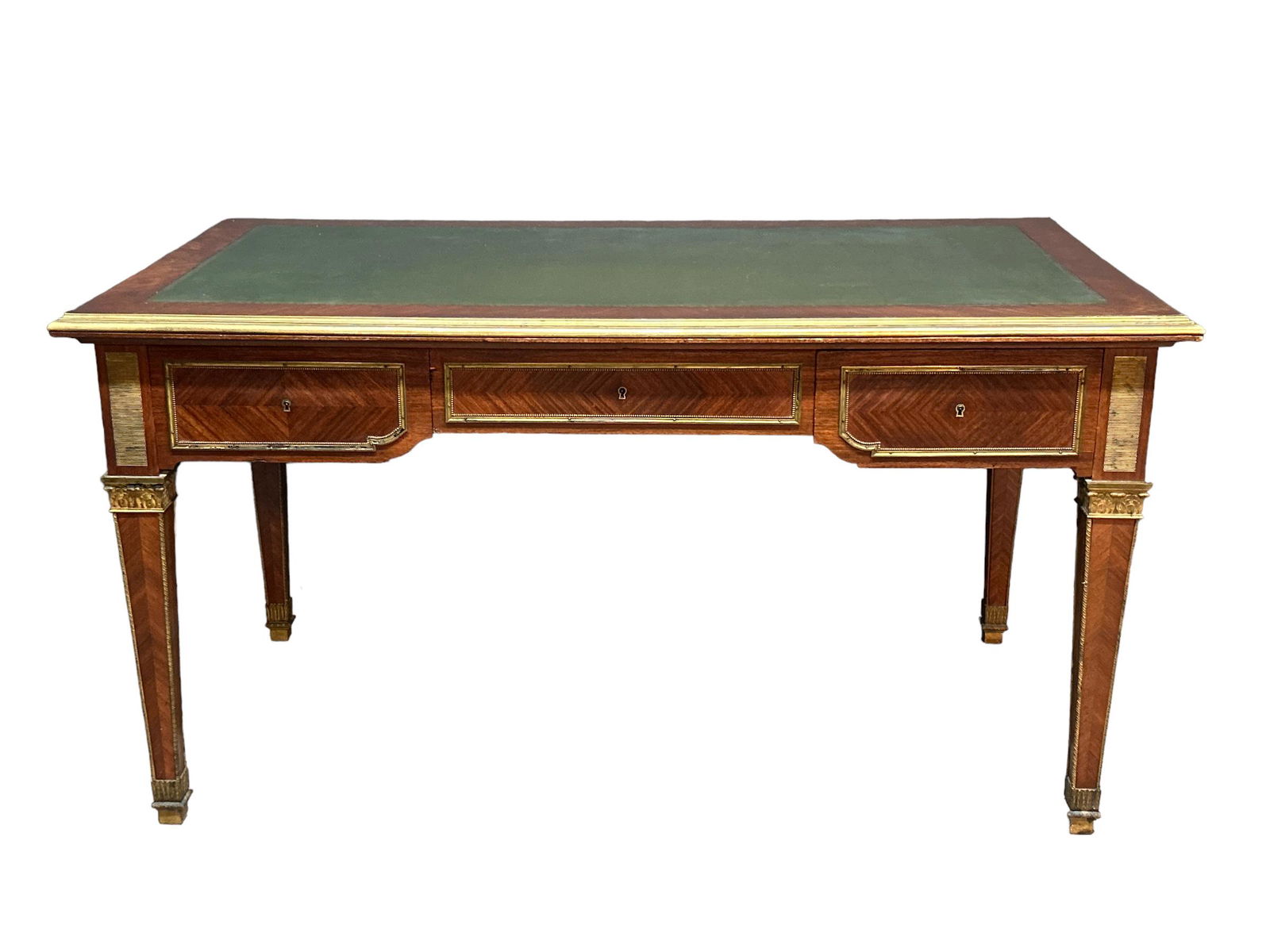 19th C French Writing Desk Bureau Plat Signed (1 of 12)