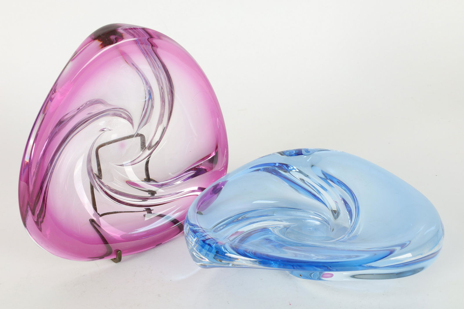 Pair of Val St Lambert Vide Poches Art Glass Trays (1 of 7)