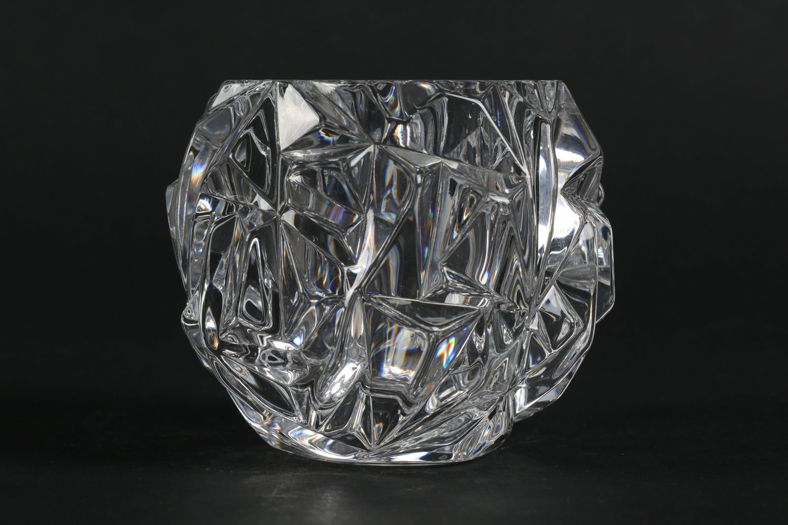 Tiffany and Co Crystal Votive Candle Holder: Tiffany and Co Cut Crystal Votive Candle Holder. Signed on base. Measures 3 inches H x 3.5 W.