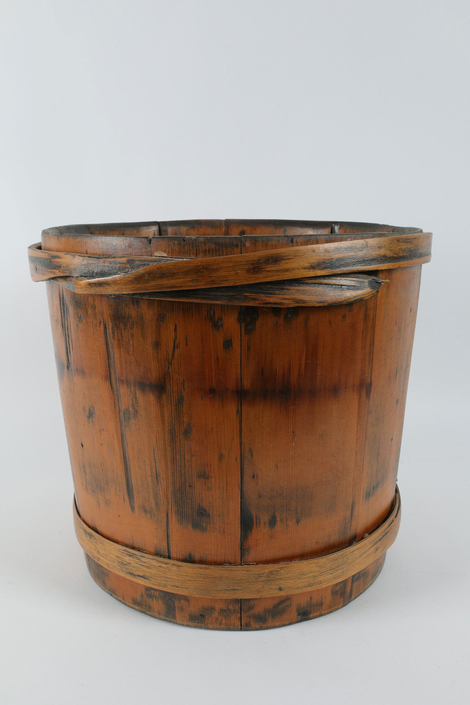 Vintage Wood Sap Bucket Waste Paper Basket (1 of 6)