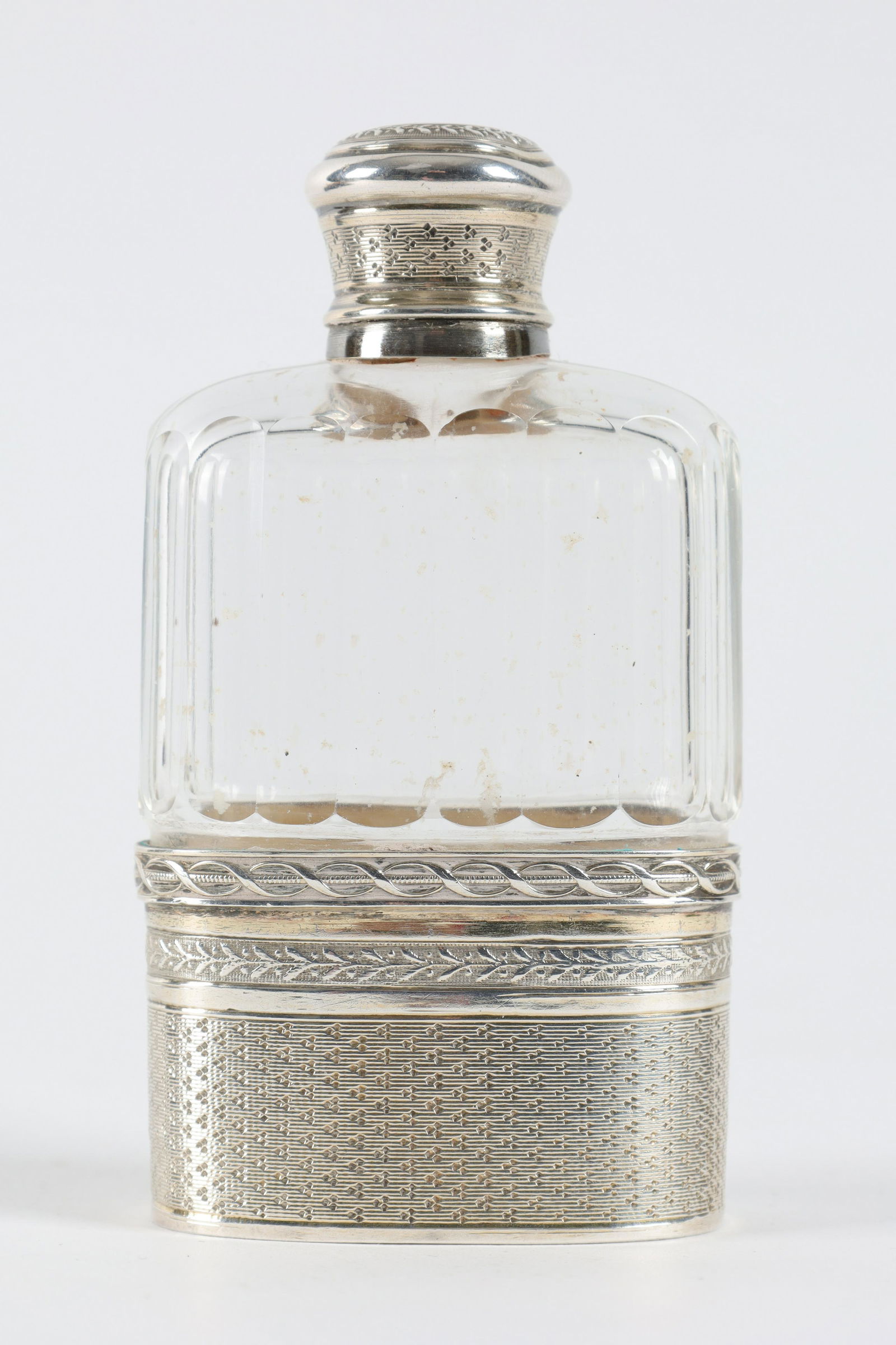 Antique Small Silver Cut Glass Scent Bottle Flask (1 of 8)