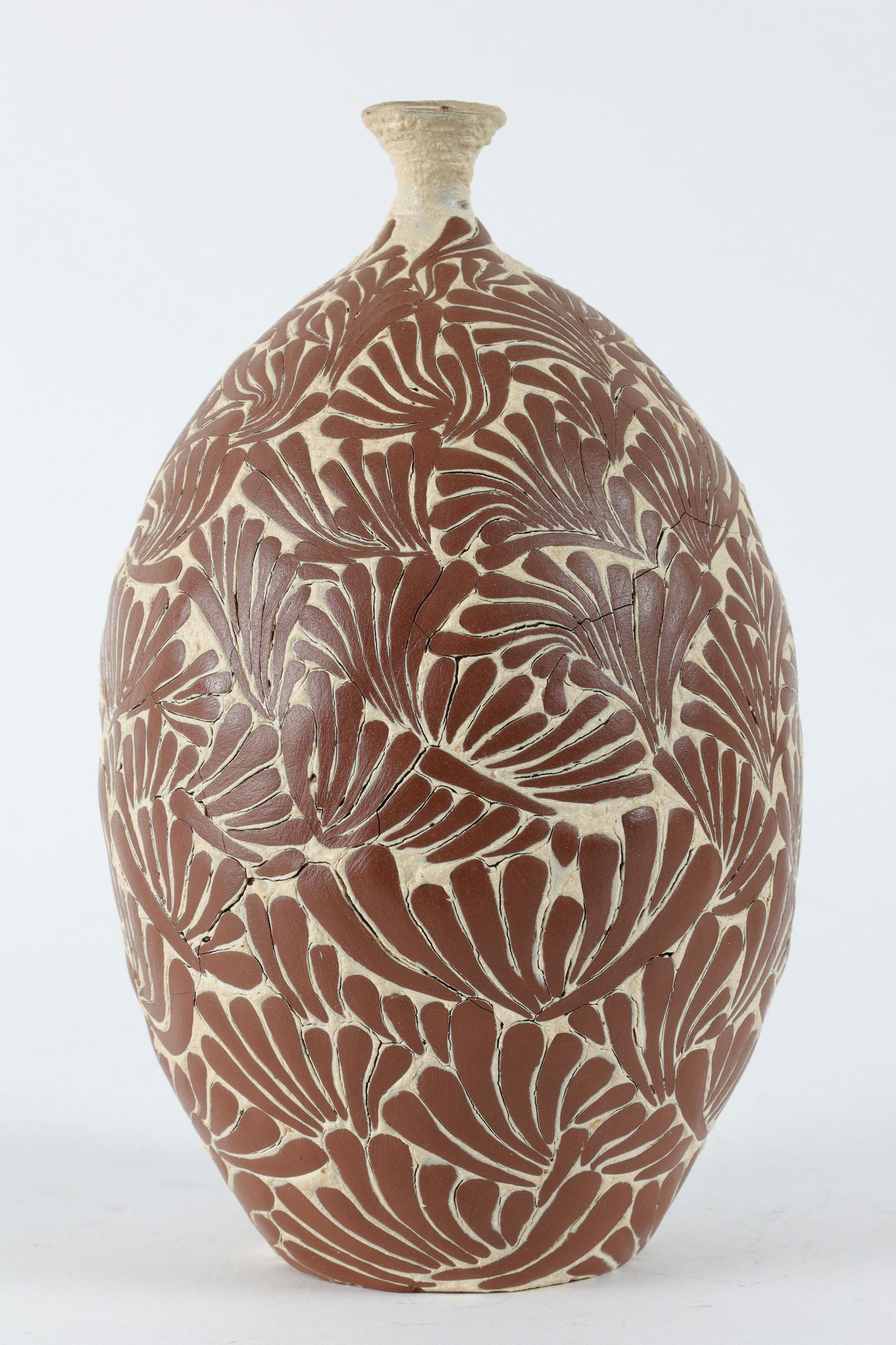 Mid Century Terracotta Glazed Vase Signed Roux (1 of 5)