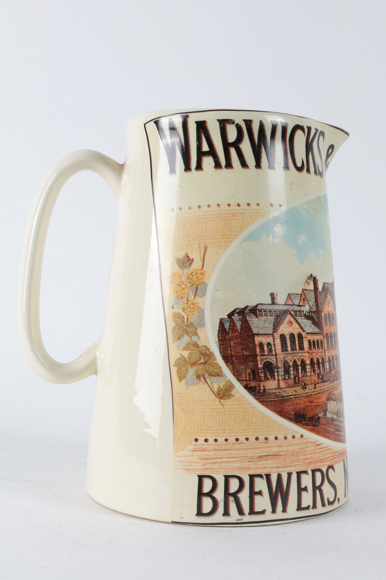 Antique Warwick Richardsons Ceramic Beer Pitcher (1 of 7)