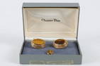 Christian Dior Gold Plated and Tiger Eye Cufflinks