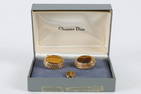 Christian Dior Gold Plated and Tiger Eye Cufflinks