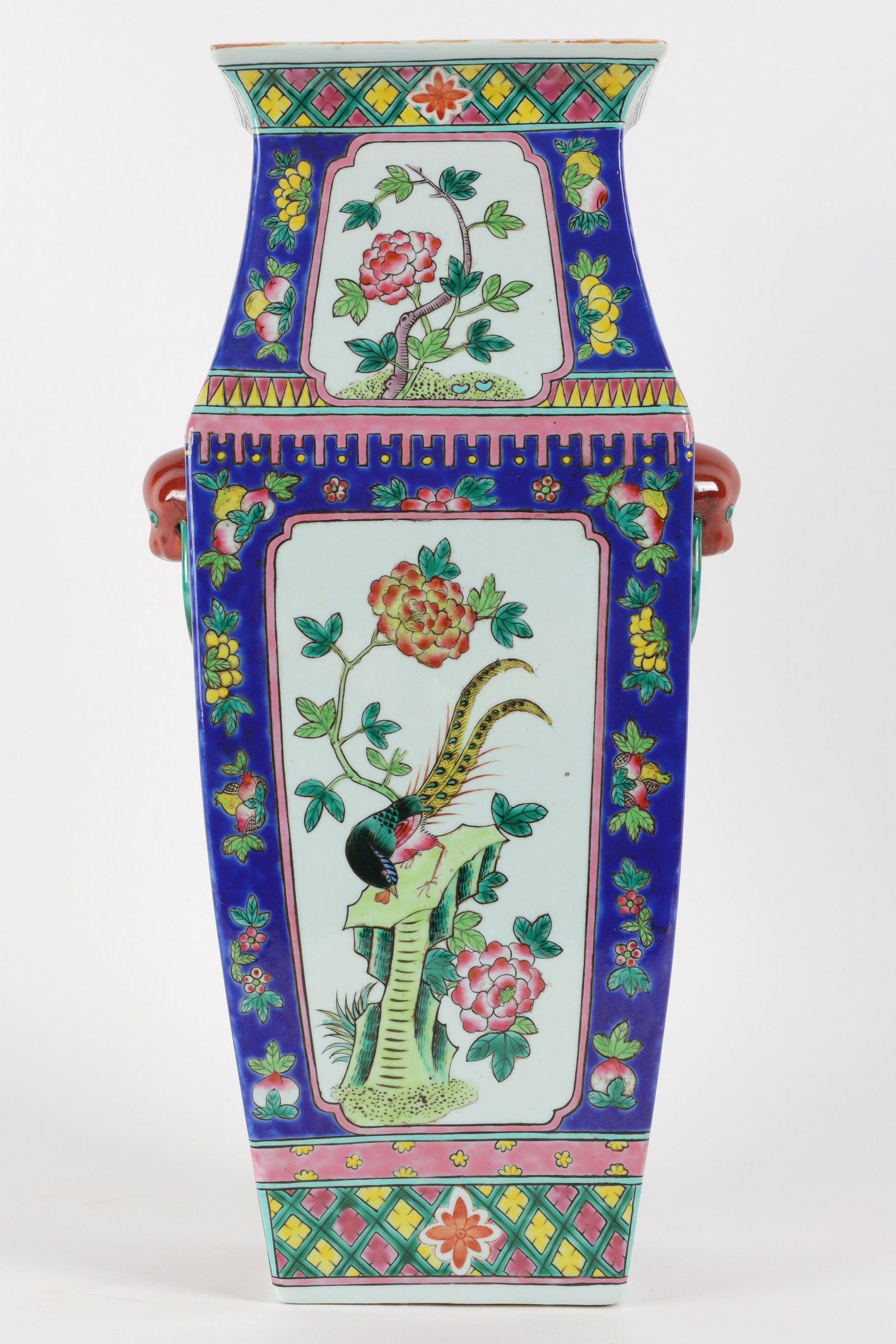 Chinese Famille Rose Rectangular Vase (1 of 8)