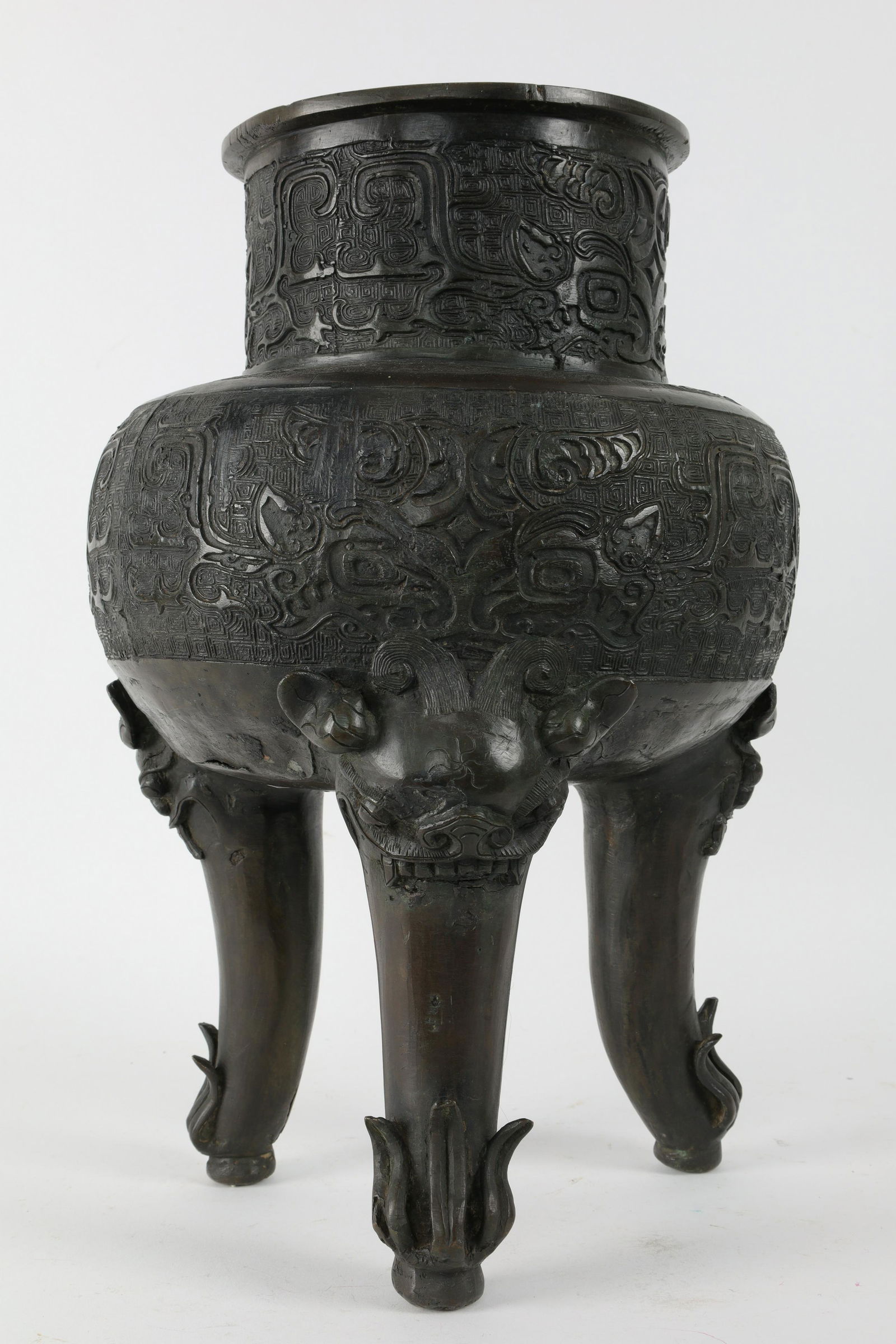 Large Chinese Bronze Footed Tripod Censer (1 of 10)