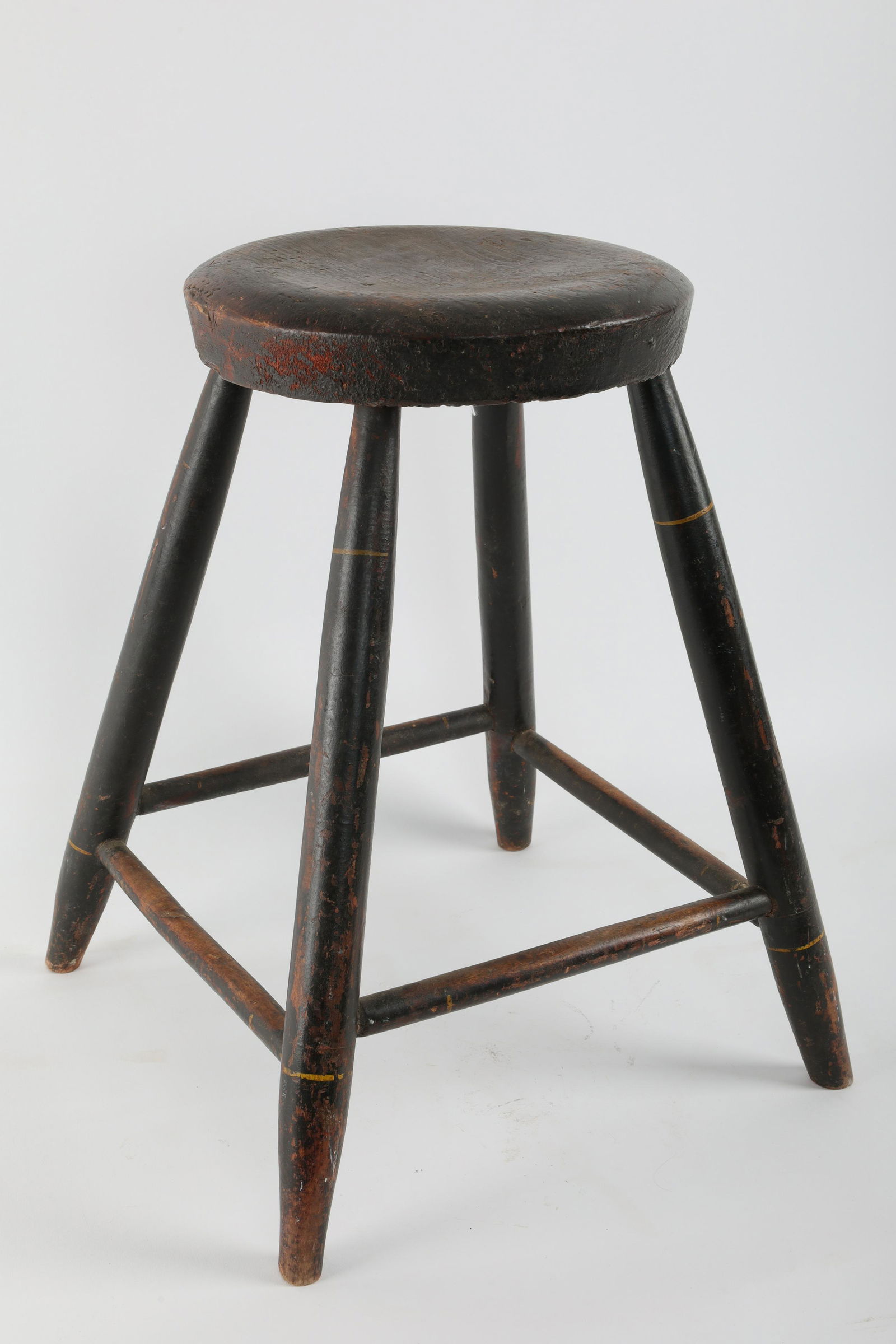 19th C Windsor Stool New Brunswick C. 1860 (1 of 8)