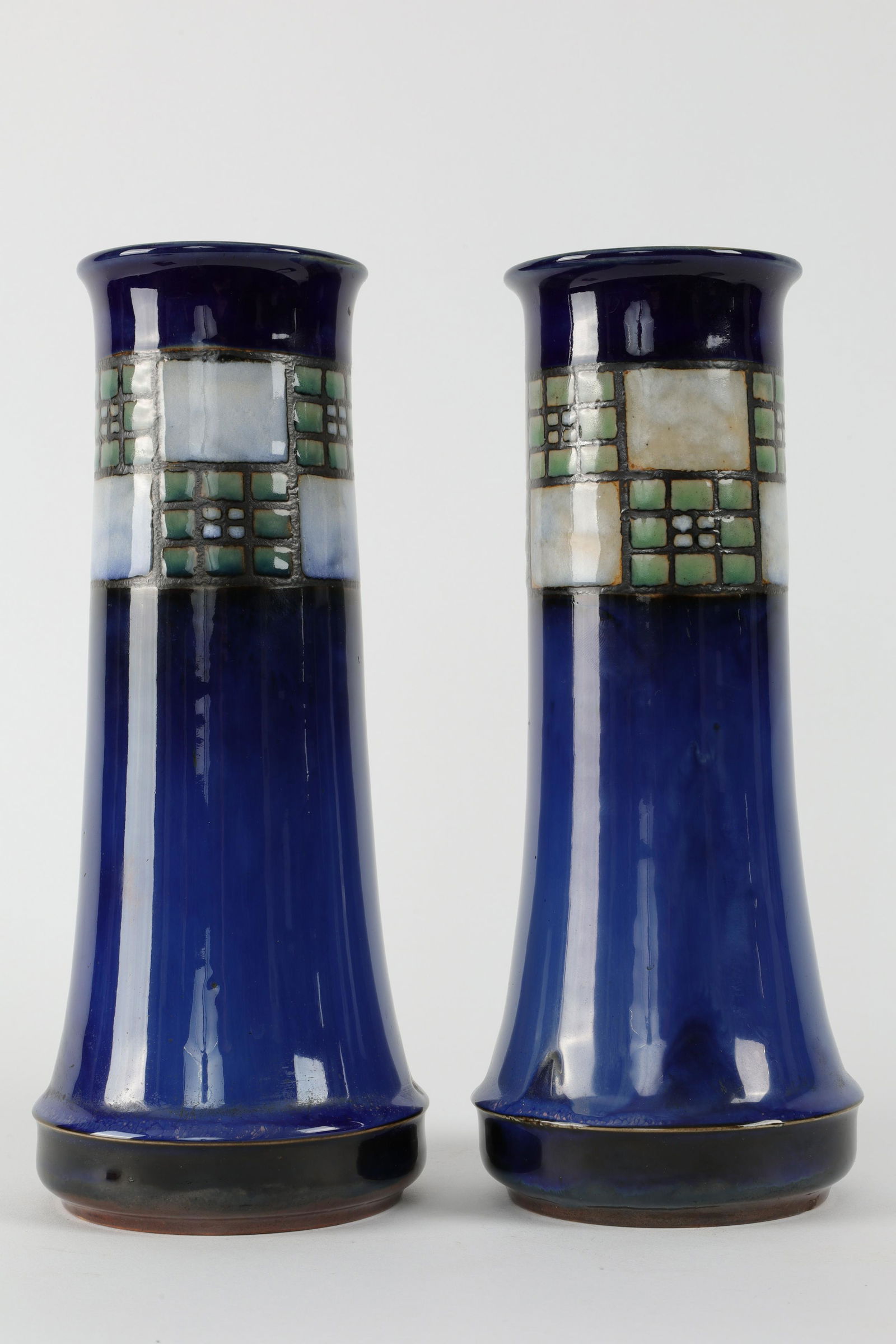 Pair Royal Doulton Lambeth Arts and Crafts Secessionist Vases (1 of 9)