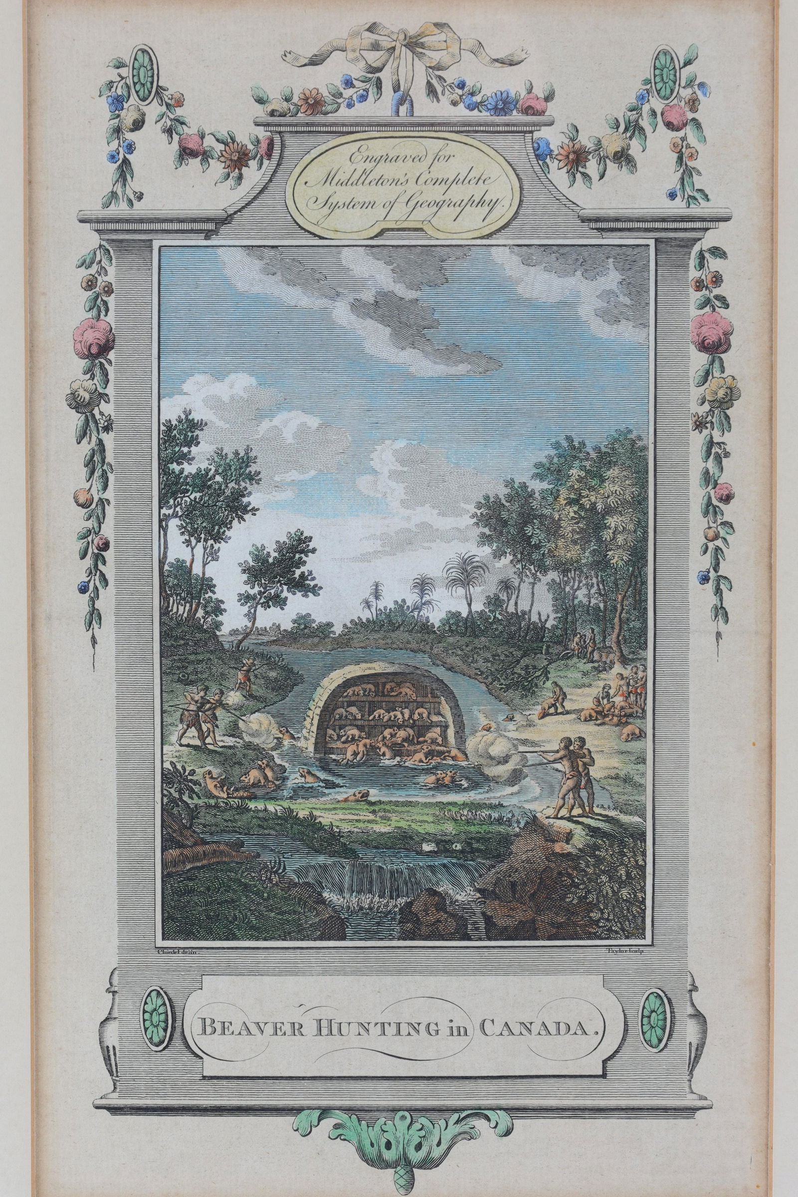 18th C Beaver Hunting in Canada Engraving (1 of 6)