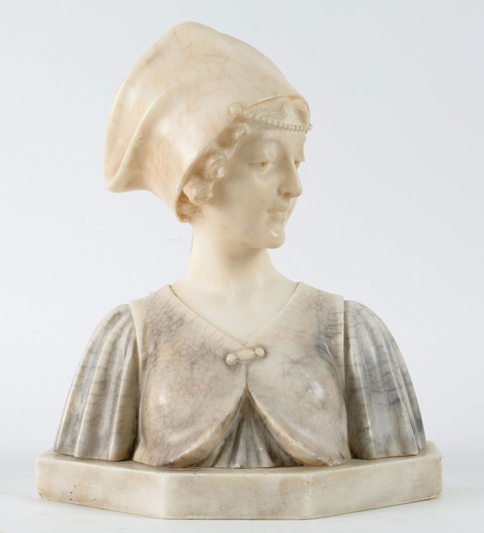 Antique A. Gennai Italian Lady Alabaster Bust (1 of 9)