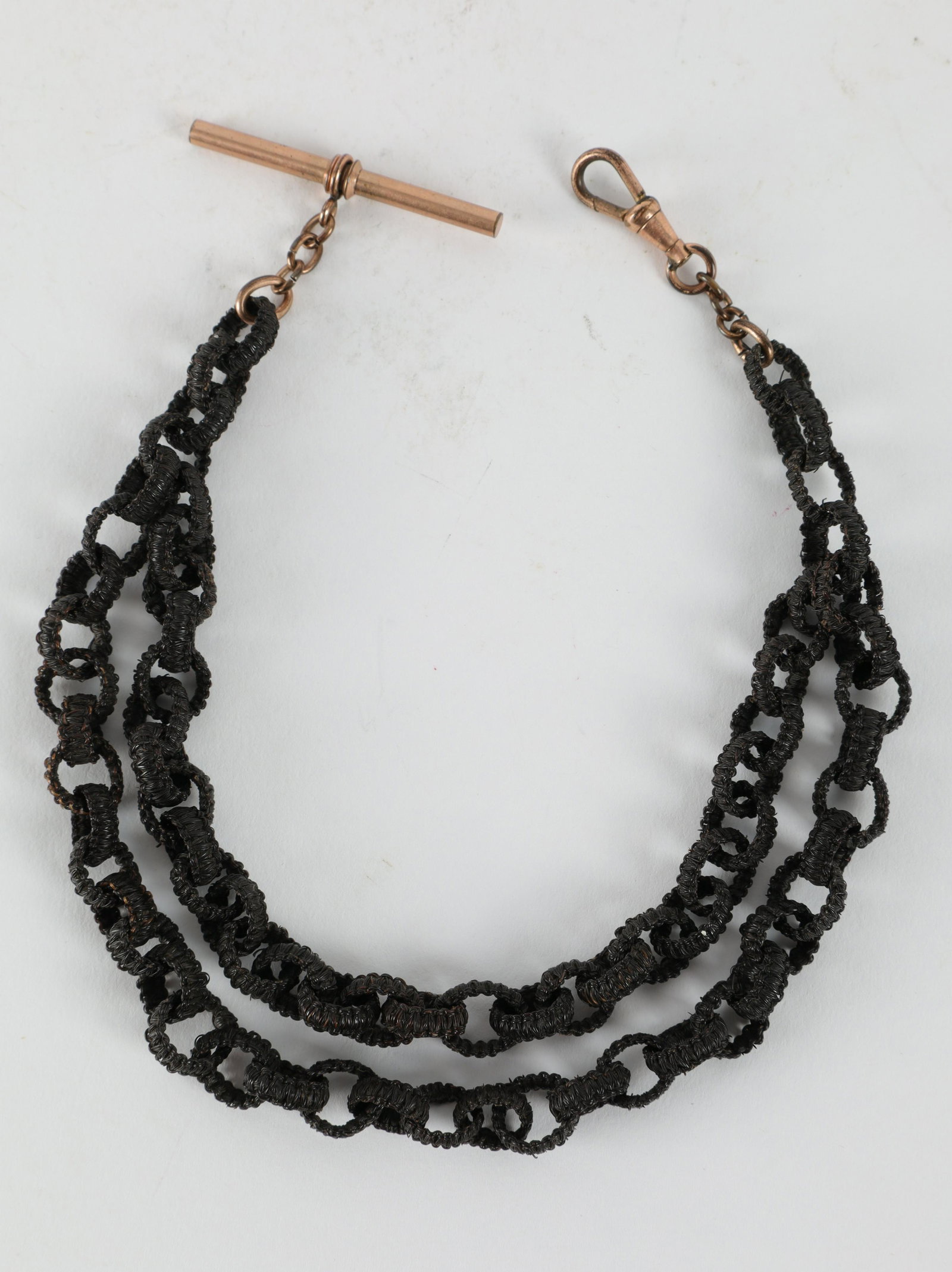 Victorian Mourning Human Hair Pocket Watch Chain: Antique Victorian Mourning Human Hair Pocket Watch Chain. 12 inches L.