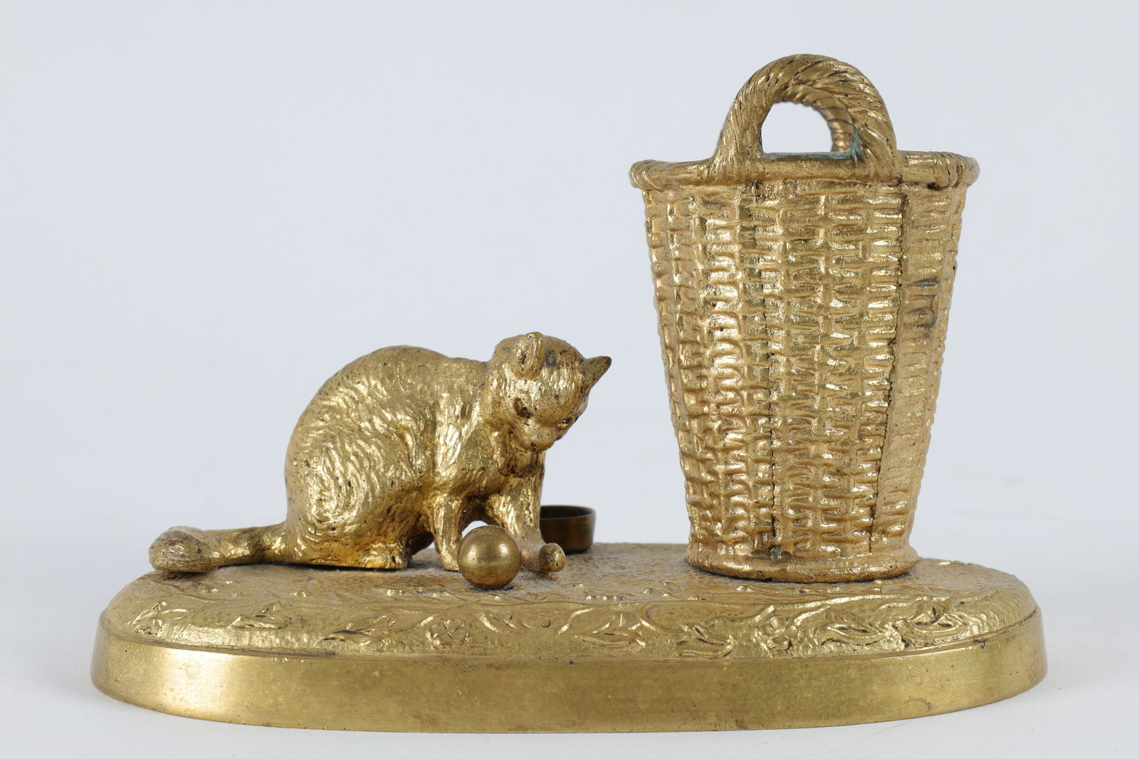 Tiffany and Co Cat and Basket Gilt Bronze Match Striker (1 of 8)