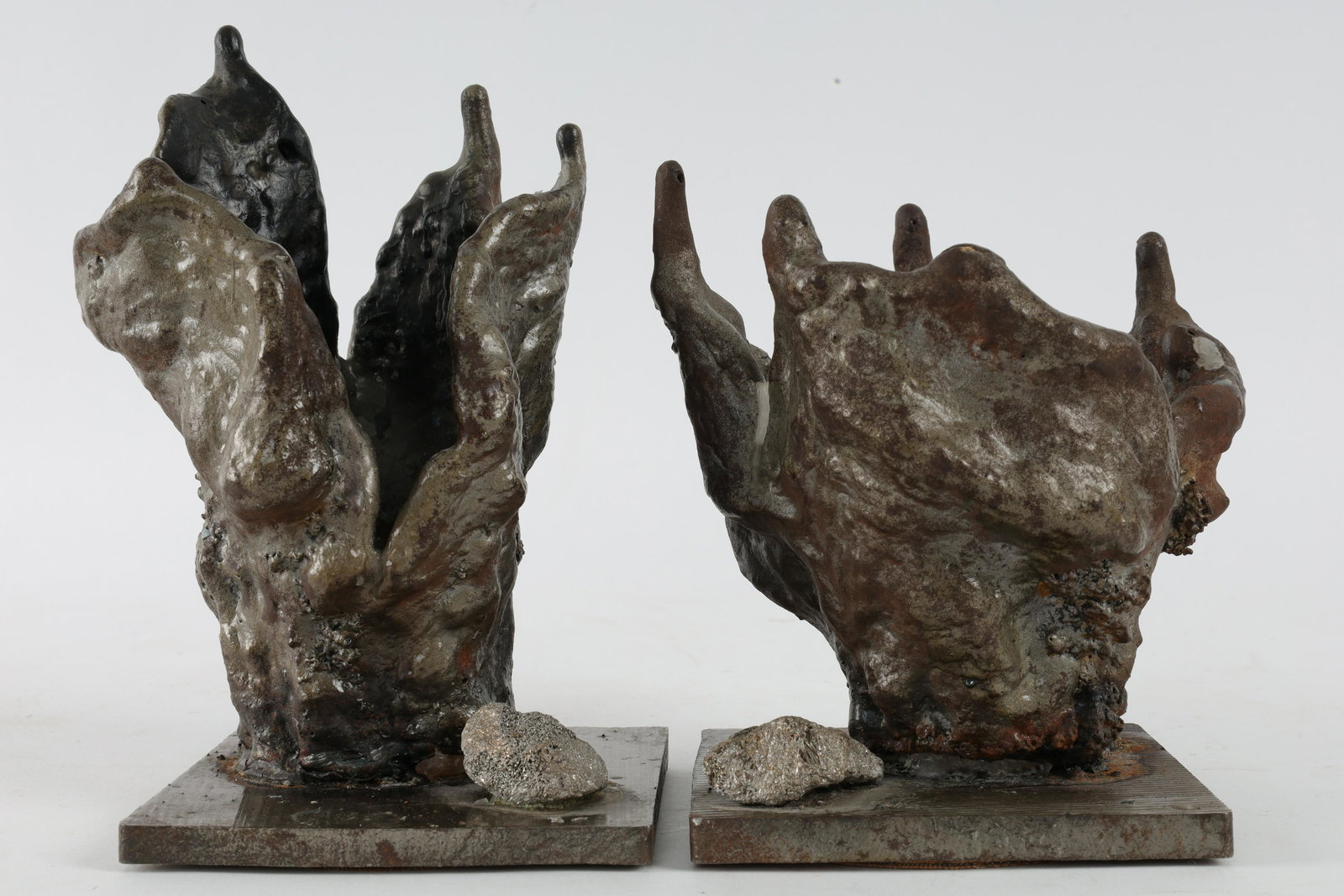 Mid Century Brutalist Heavy Steel Candle Holders (1 of 8)