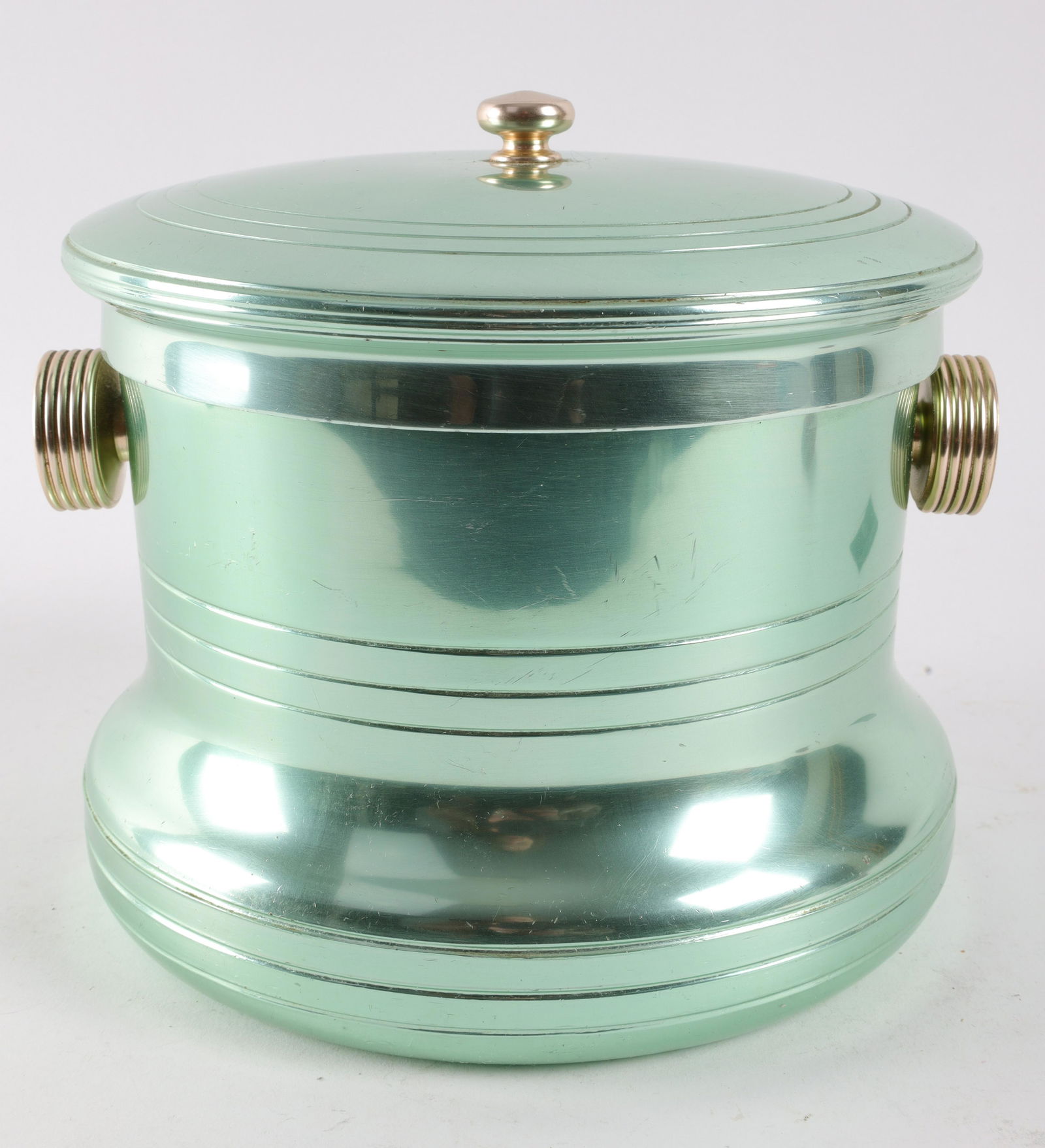 Mid Century Spun Aluminum Mint Green Ice Bucket (1 of 6)
