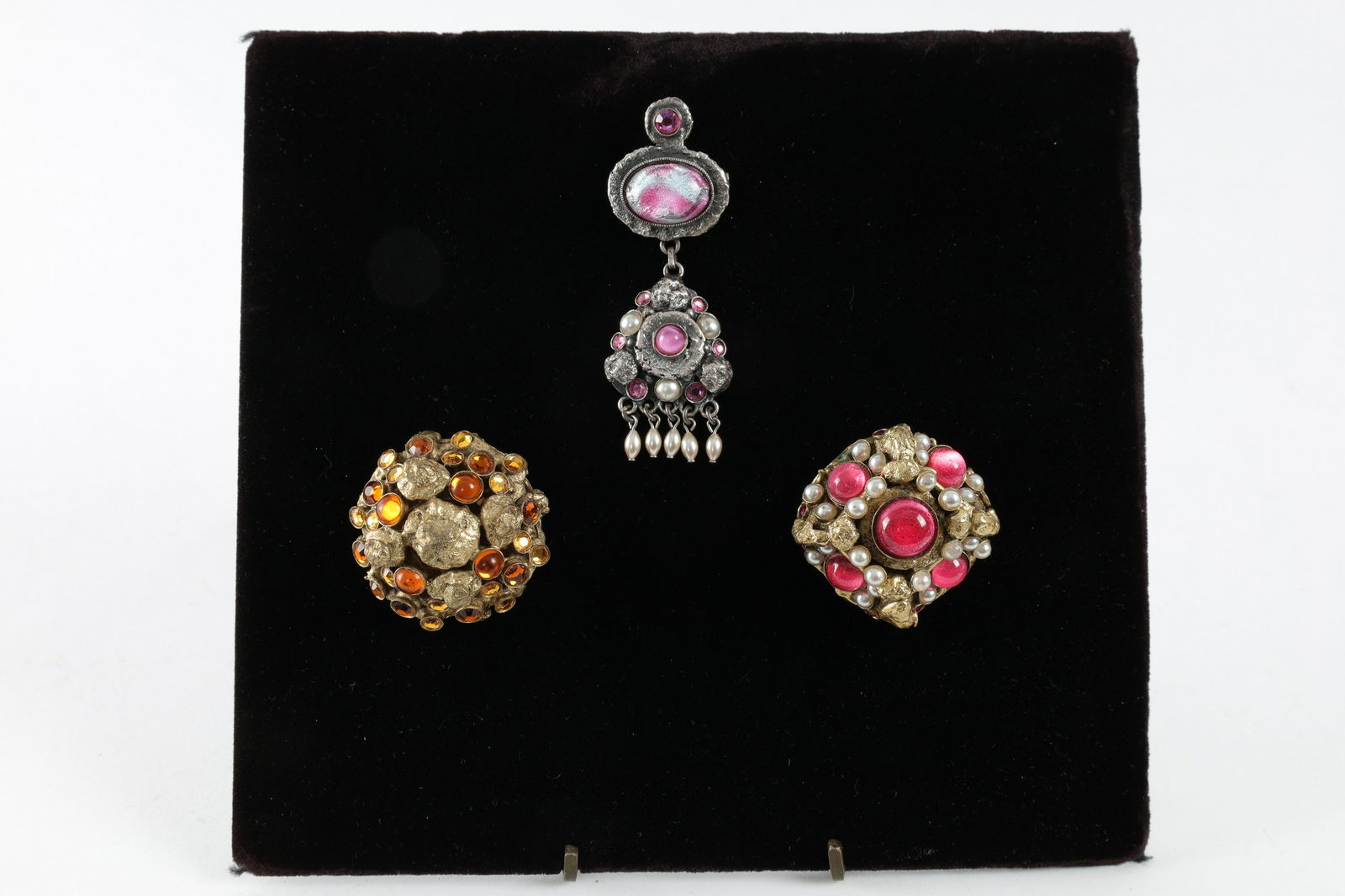 Collection Henry Perichon Gilt Silvered Brooches (1 of 6)
