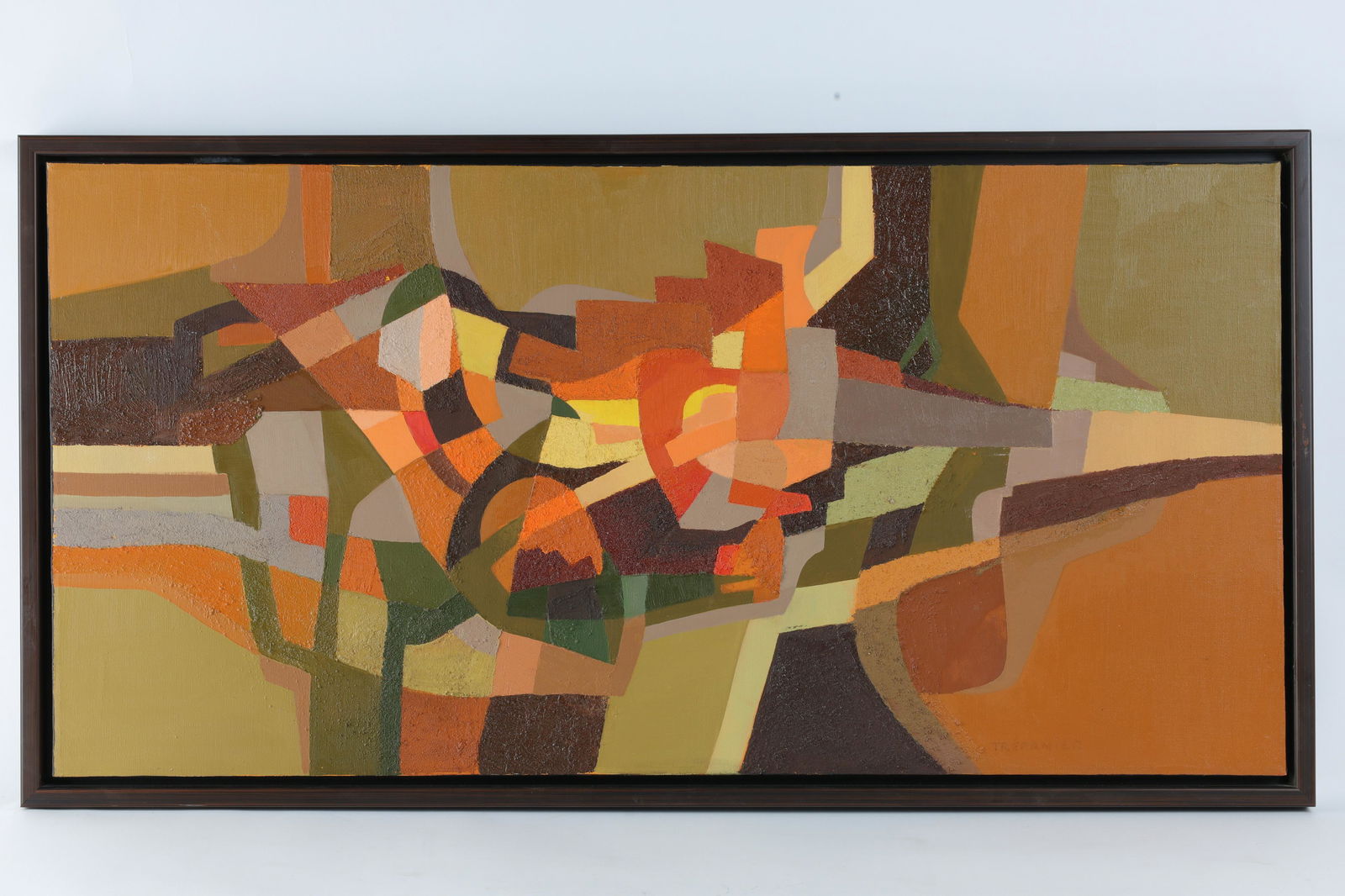 MCM Abstract Geometric Painting Signed Trepanier (1 of 6)