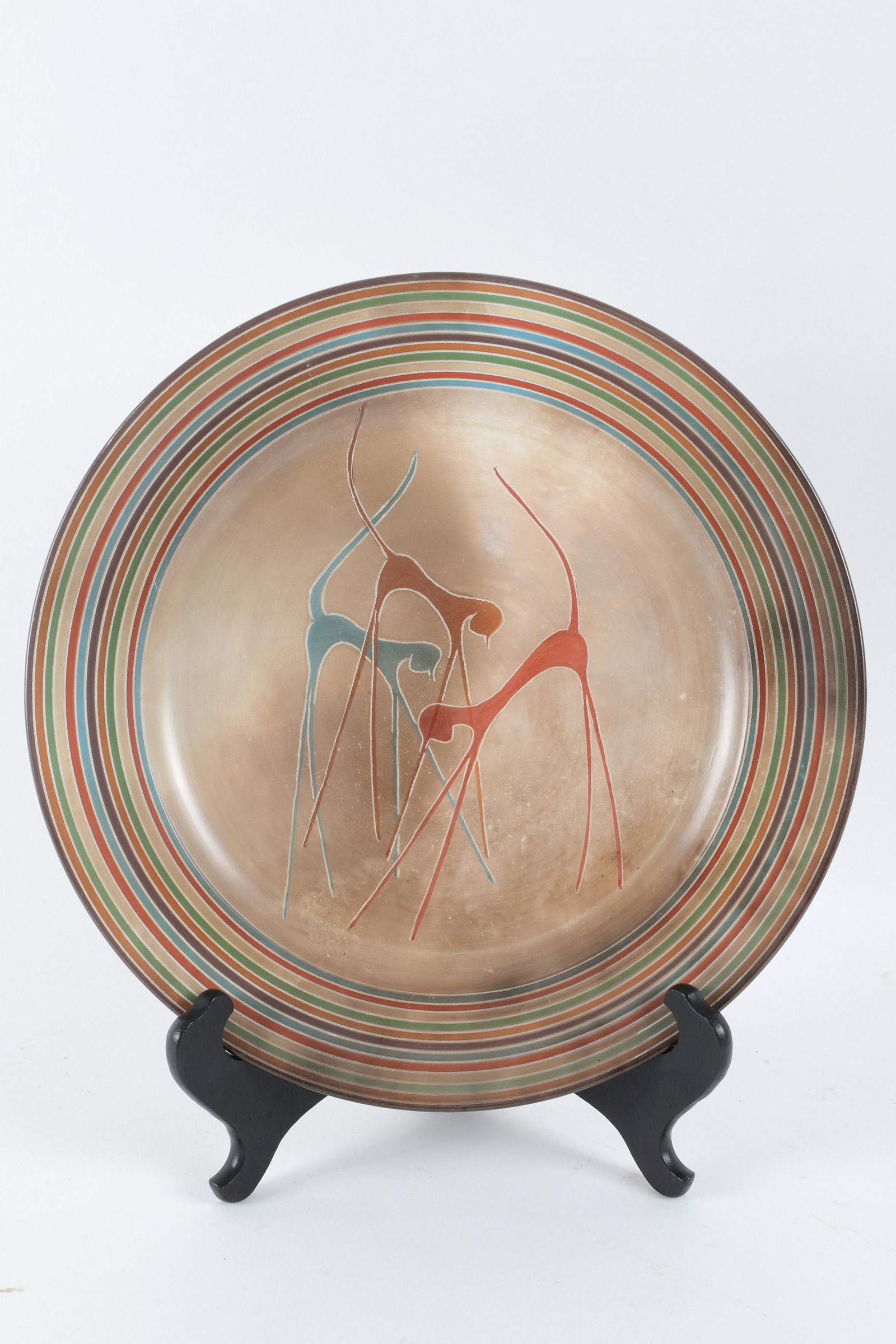 Signed Quebec Lise Fleury Painted Plate, MCM Cats (1 of 5)