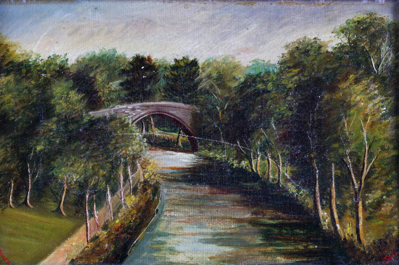 19th C Landscape Oil Painting Signed K. Donald (1 of 7)