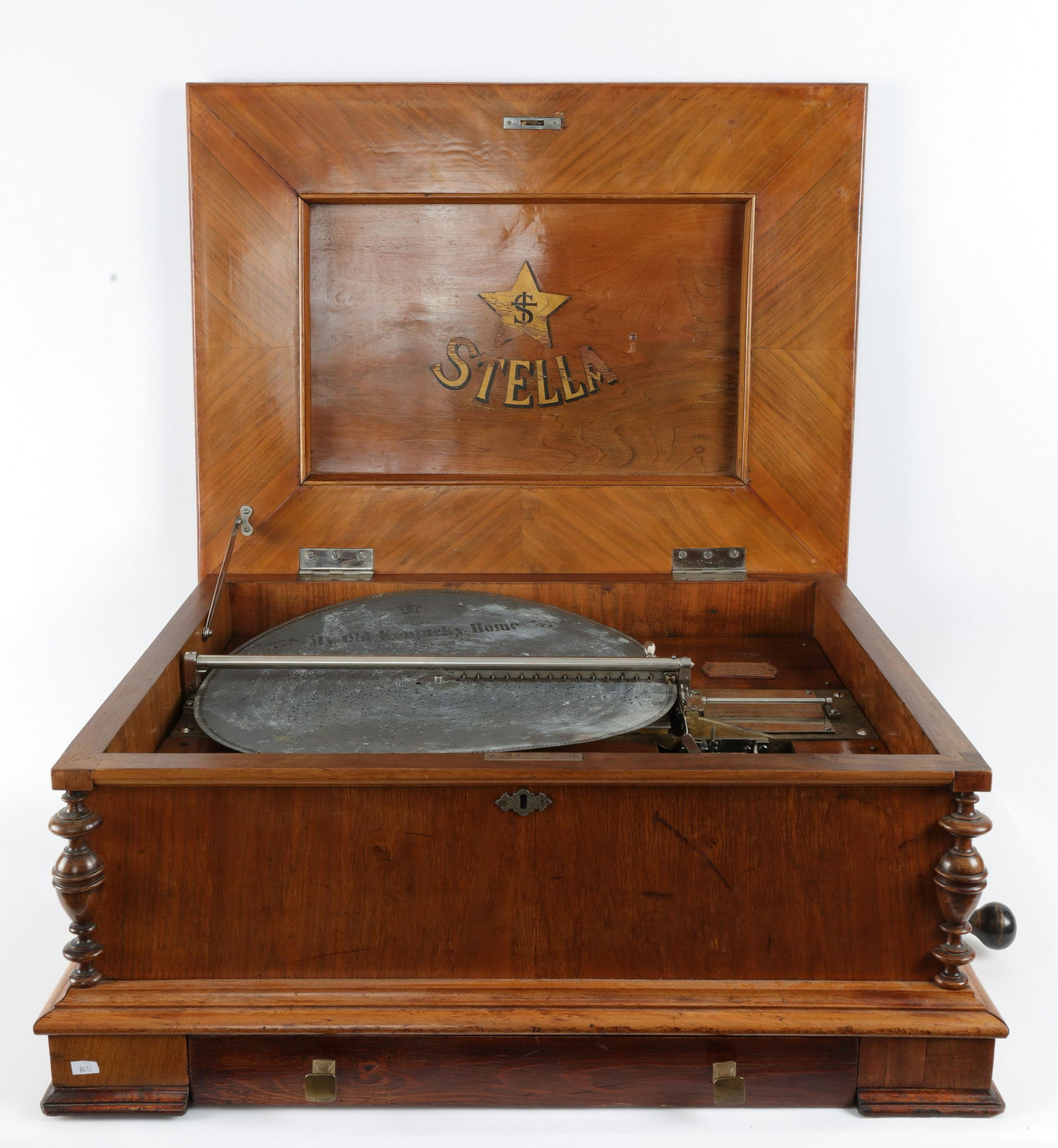 19th C Stella Mahogany Disc Music Box and 23 Discs (1 of 8)