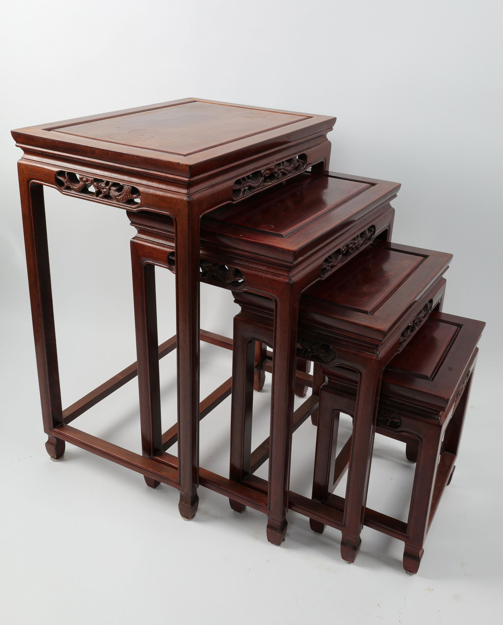 Set of 4 Vintage Chinese Rosewood Nesting Tables (1 of 7)