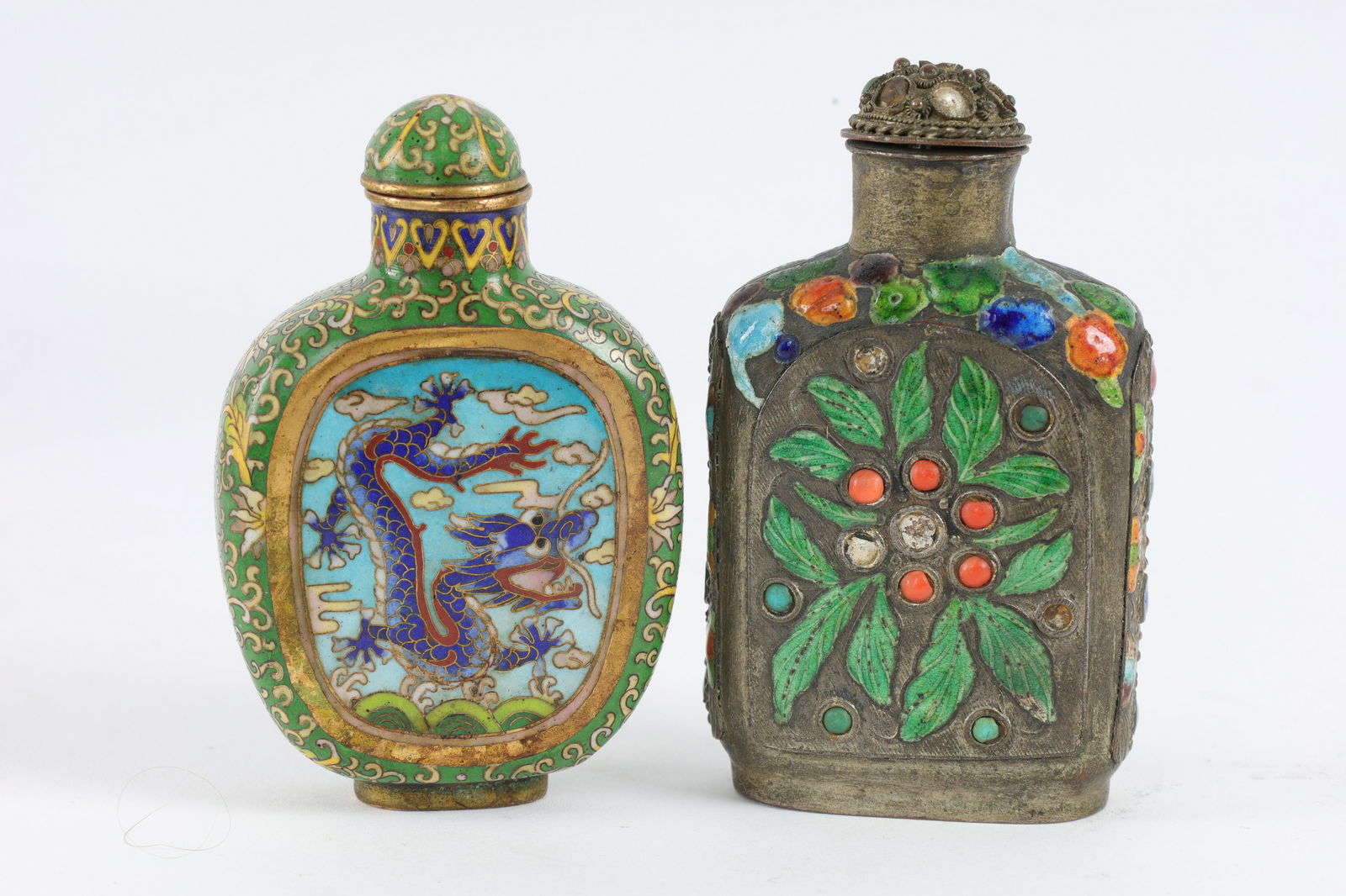 Lot of Two Antique Chinese Enamel Snuff Bottles (1 of 5)