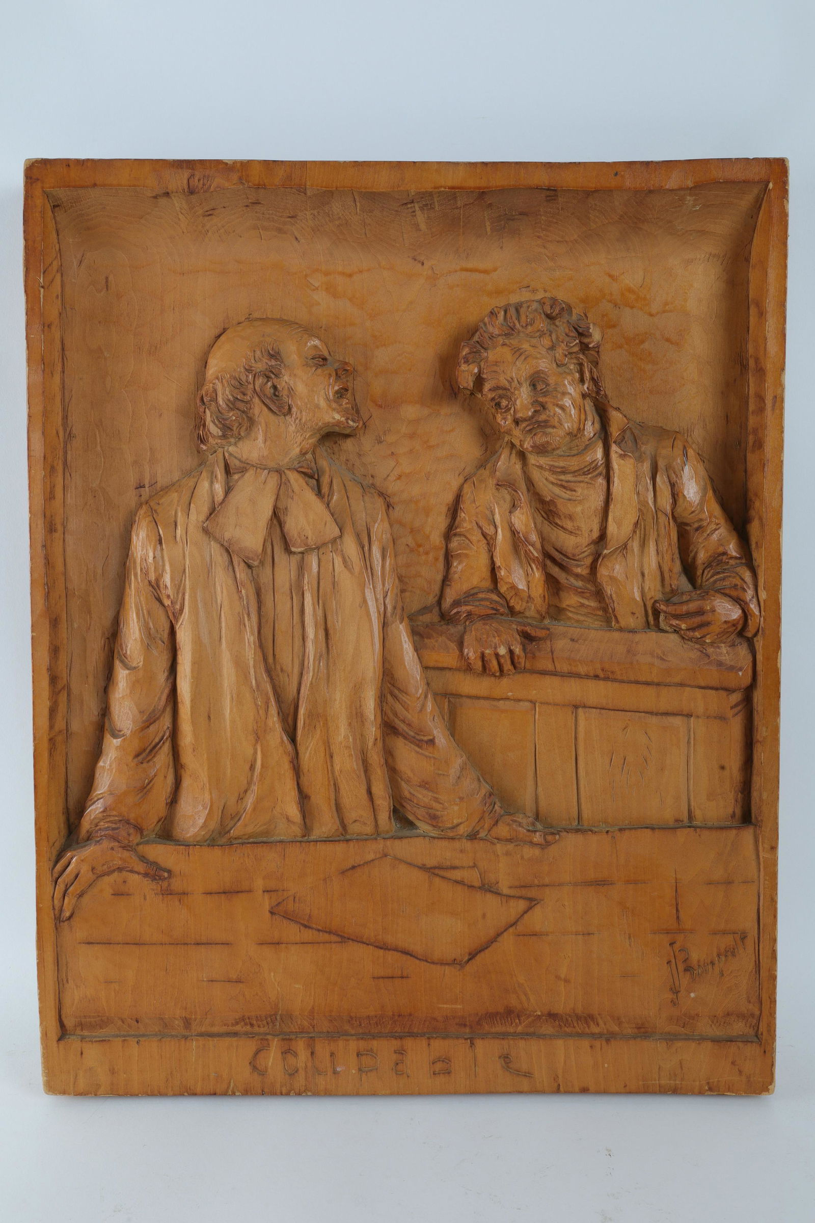 Folk Art J. J. Bourgault Quebec Carving Coupable (1 of 7)