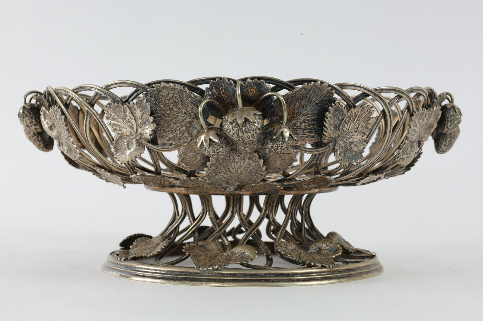 Silver Wirework Basket Decorated with Strawberries (1 of 6)