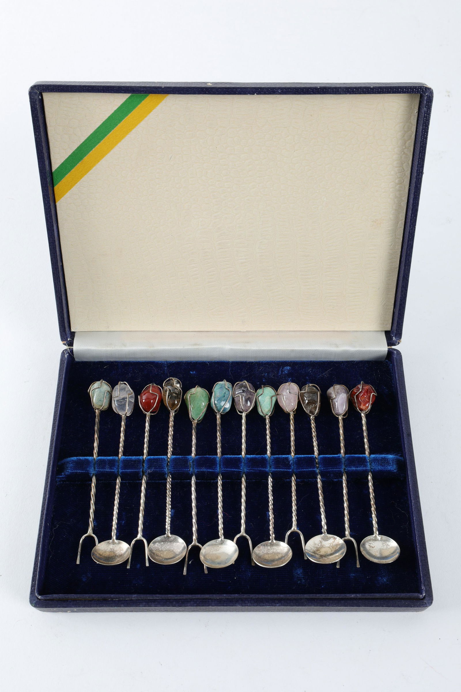 Barasch Sylmar Gemstone Cocktail Forks Spoons (1 of 4)