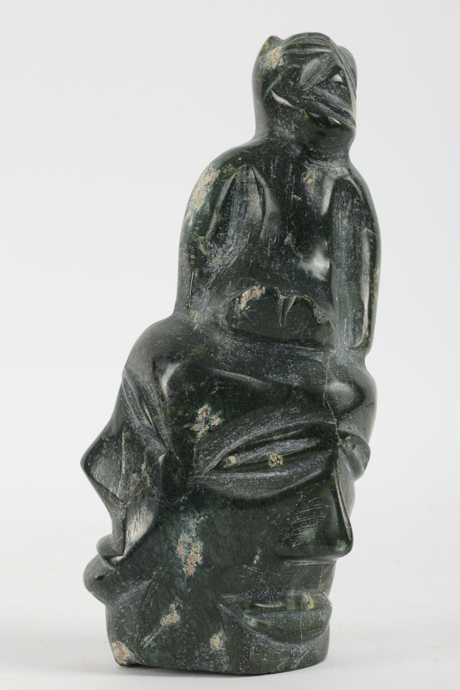 Vintage Inuit Carved Soapstone Faces Totem Signed (1 of 7)