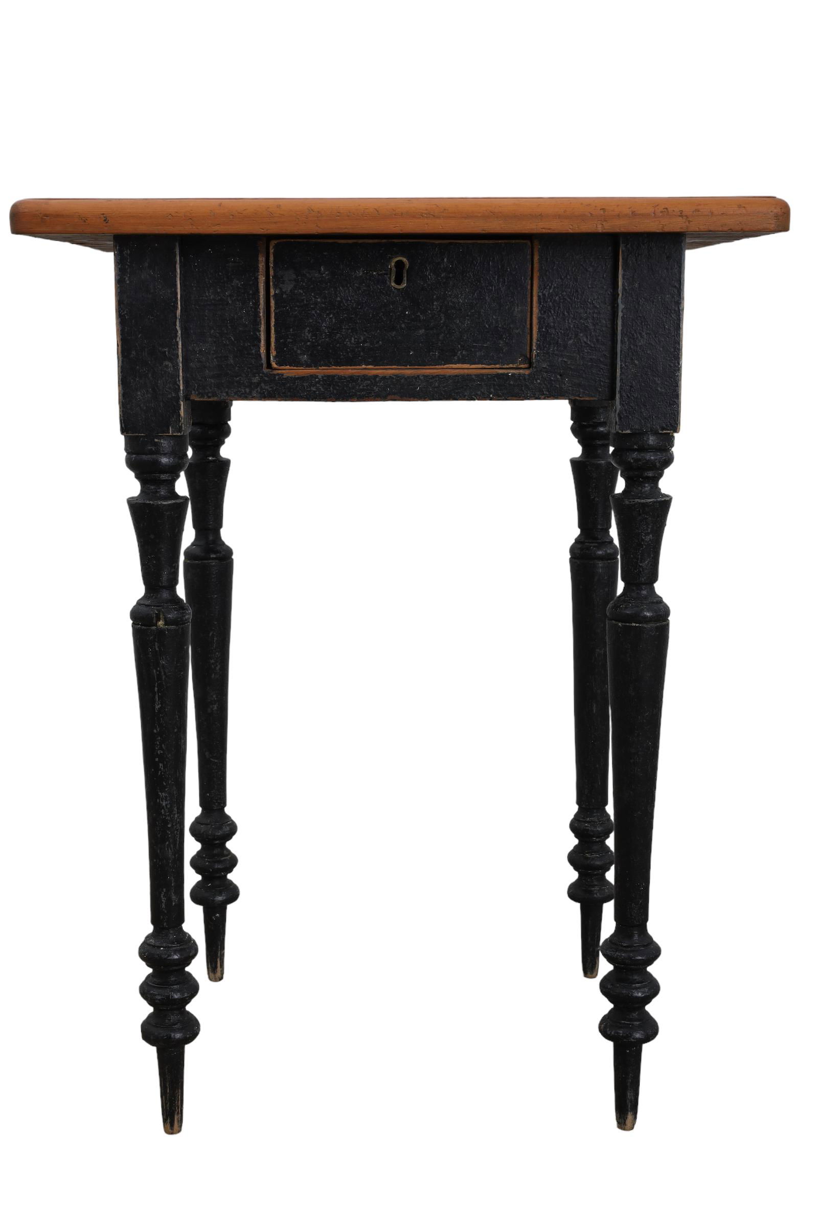 Antique Quebec Style Single Drawer Side Table (1 of 7)