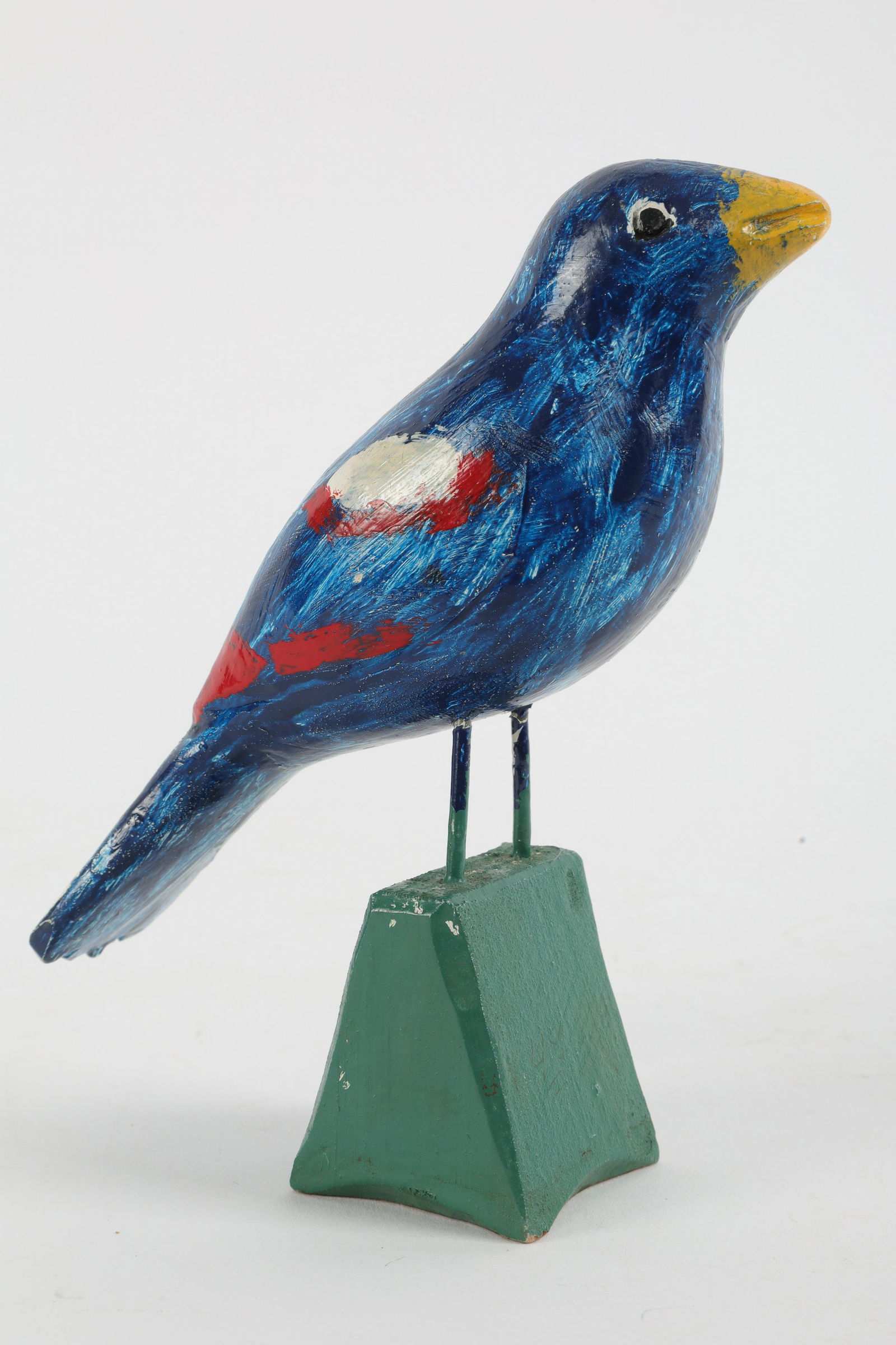 Quebec Folk Art Painted Blue Bird Signed Wilfred Richard (1 of 6)