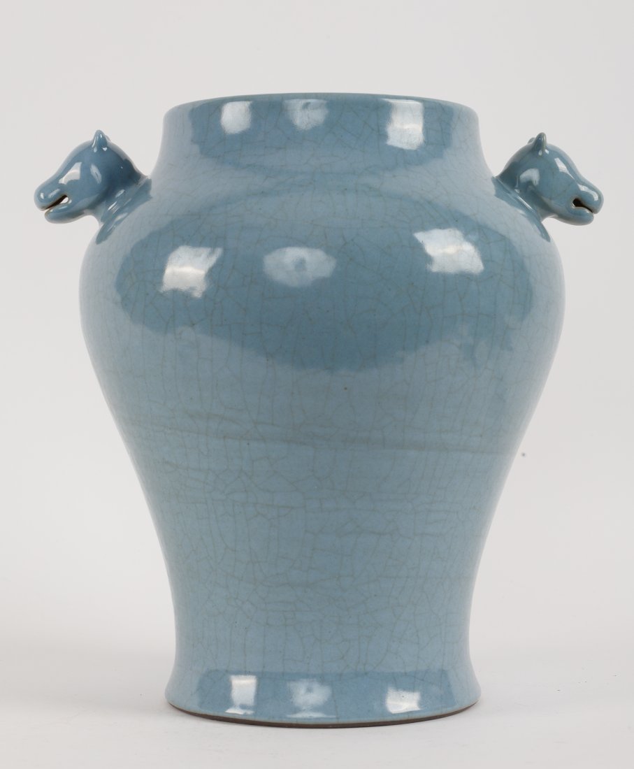 Large Signed Chinese Monochrome Blue Jar (1 of 13)