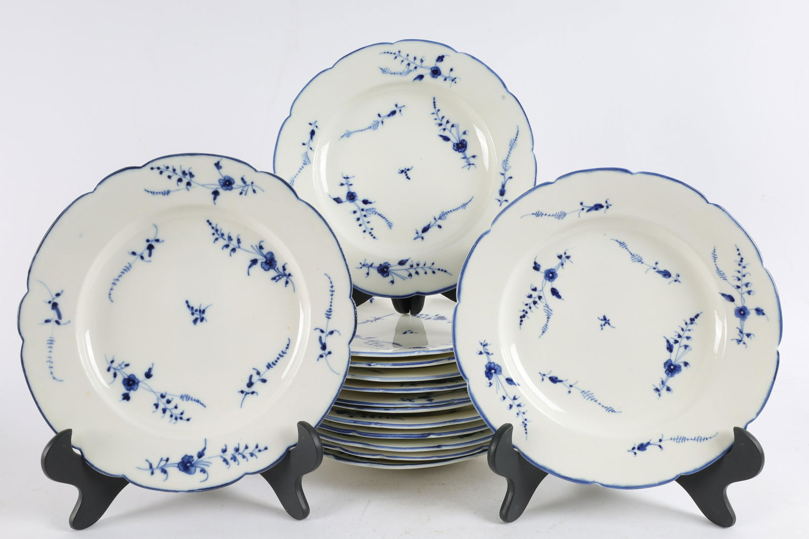 French 18th Century Chantilly Blue Sprig Plates (1 of 7)