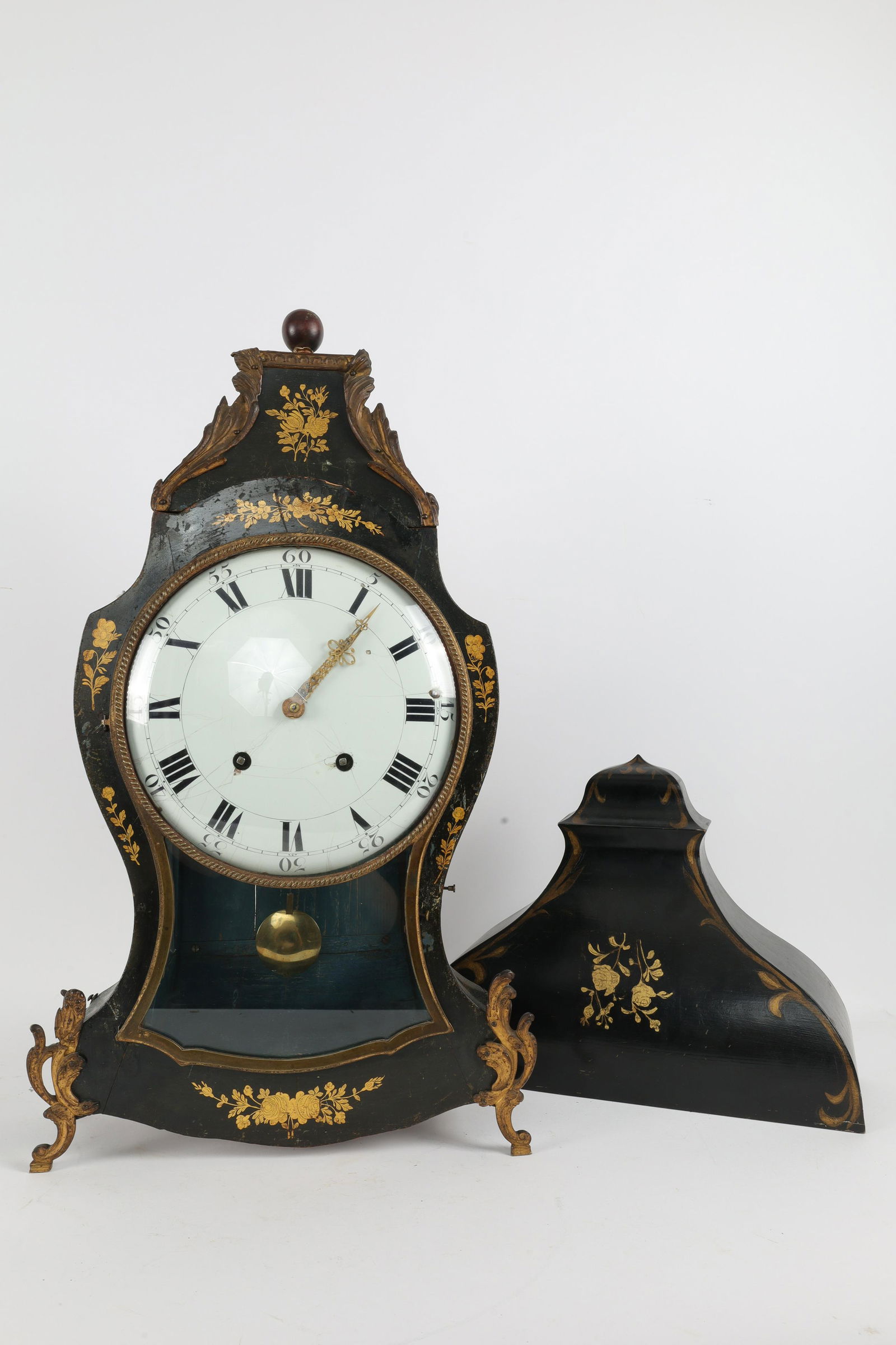 Louis XV 18th C Ebonized Bracket Wall Clock (1 of 17)