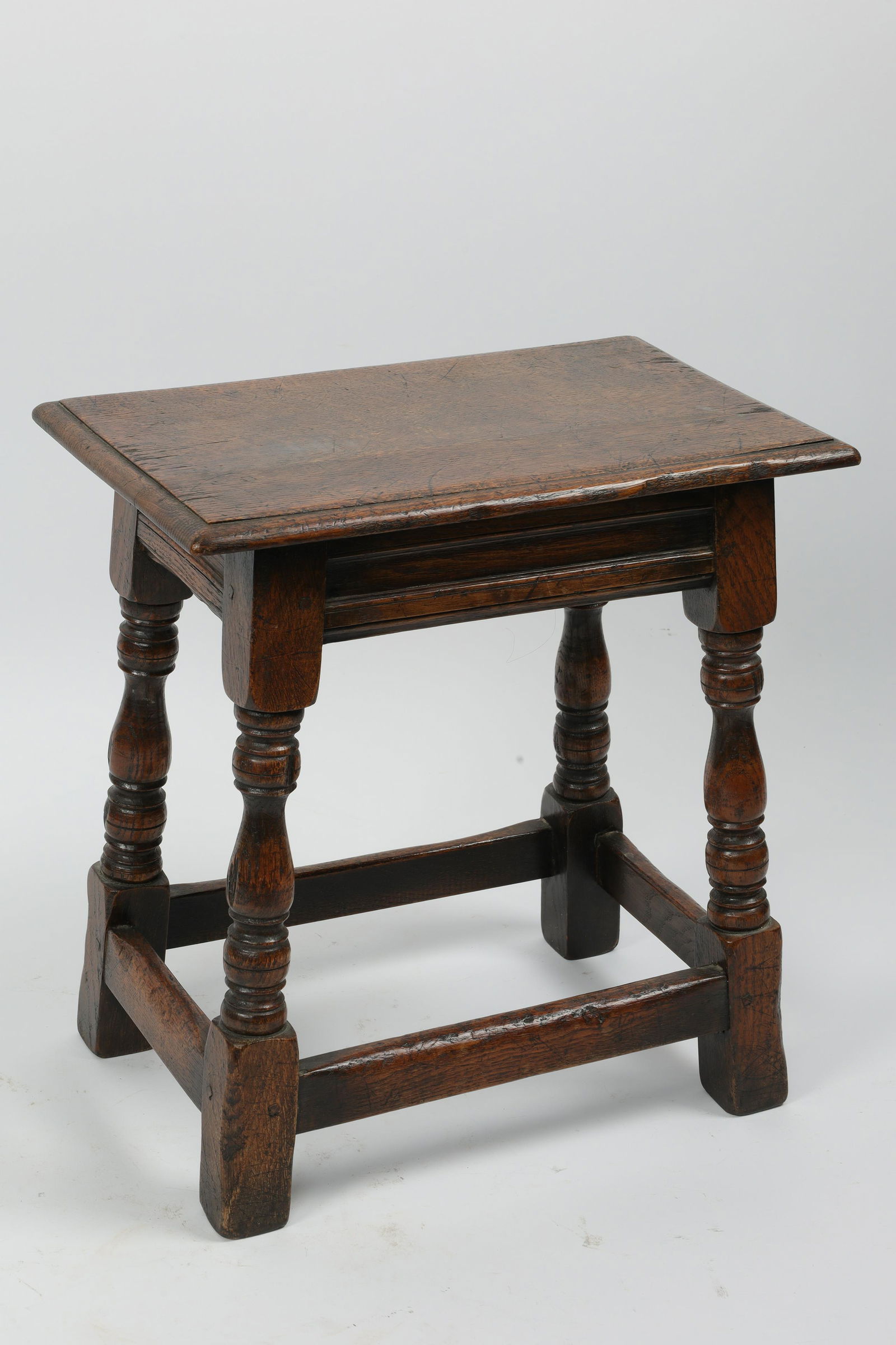 Antique English Oak Joint Stool Bench (1 of 8)
