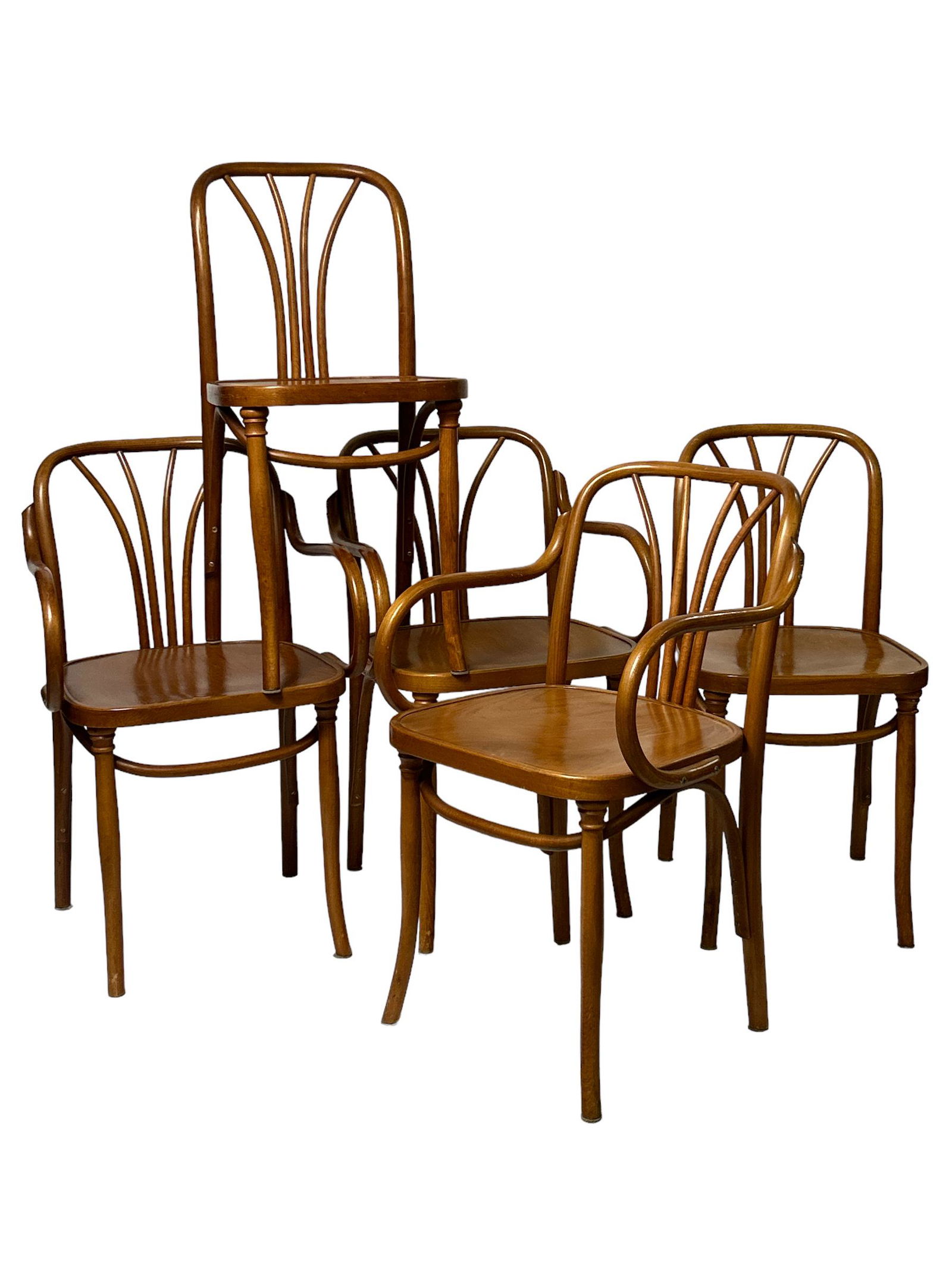 Mid Century Bentwood Chairs Thonet Josef Hoffmann (1 of 7)