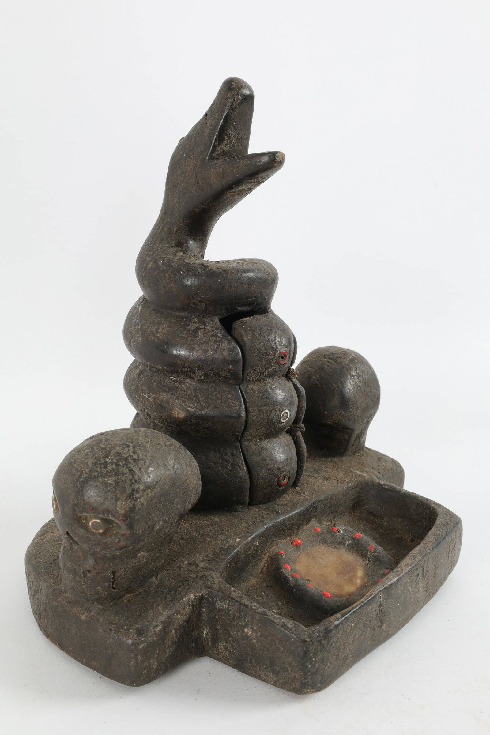 African Voodoo Snake Altar With Skulls Auction