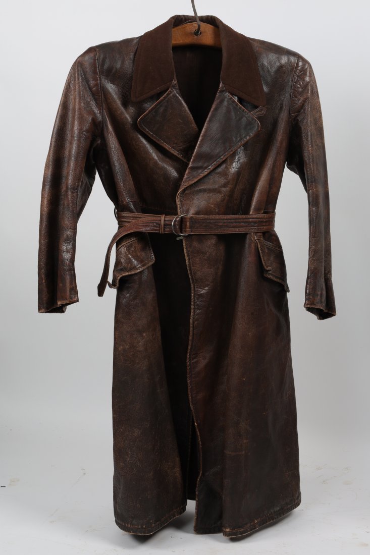WW2 German Brown Leather Trench Coat (1 of 13)