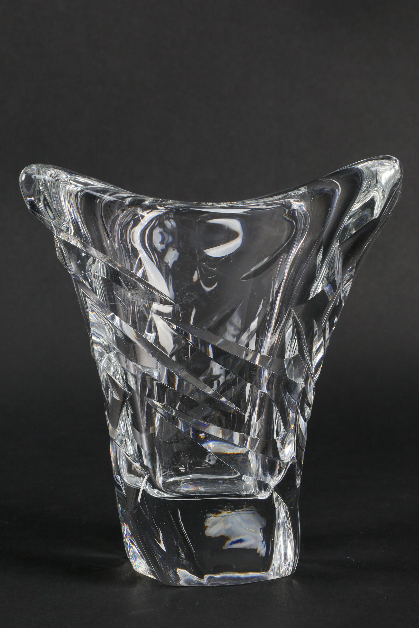 Antique Cut Crystal Daum France Swirl Vase (1 of 6)