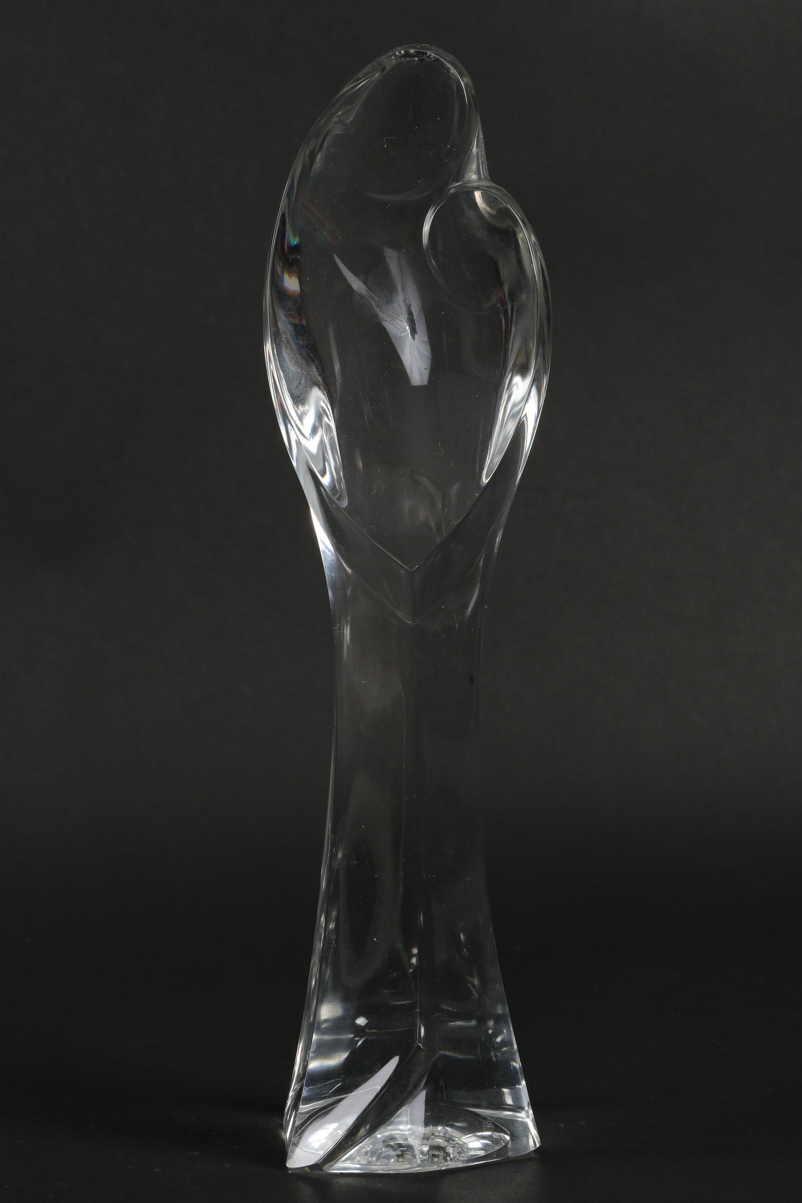Val St Lambert Crystal Mother and Child: Val St Lambert Crystal Mother and Child. 10.25 inches H. Signed on base.