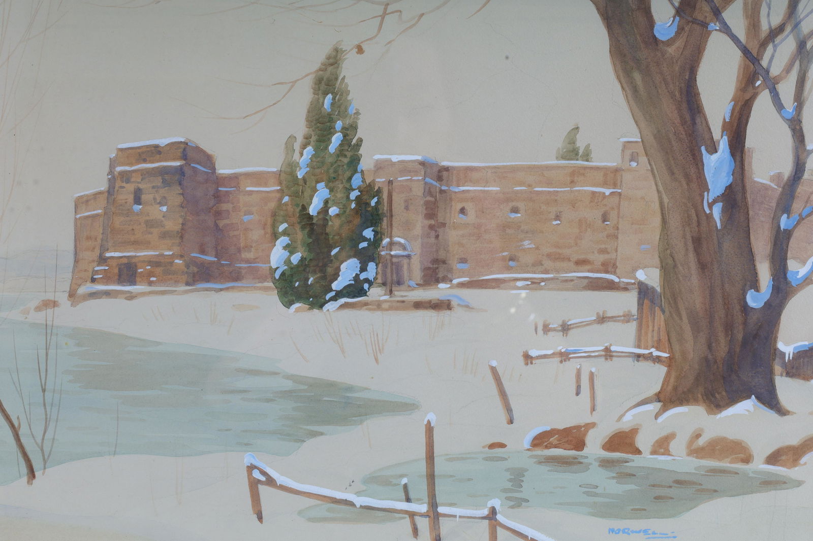 Graham Noble Norwell Watercolor, Winter Landscape (1 of 5)