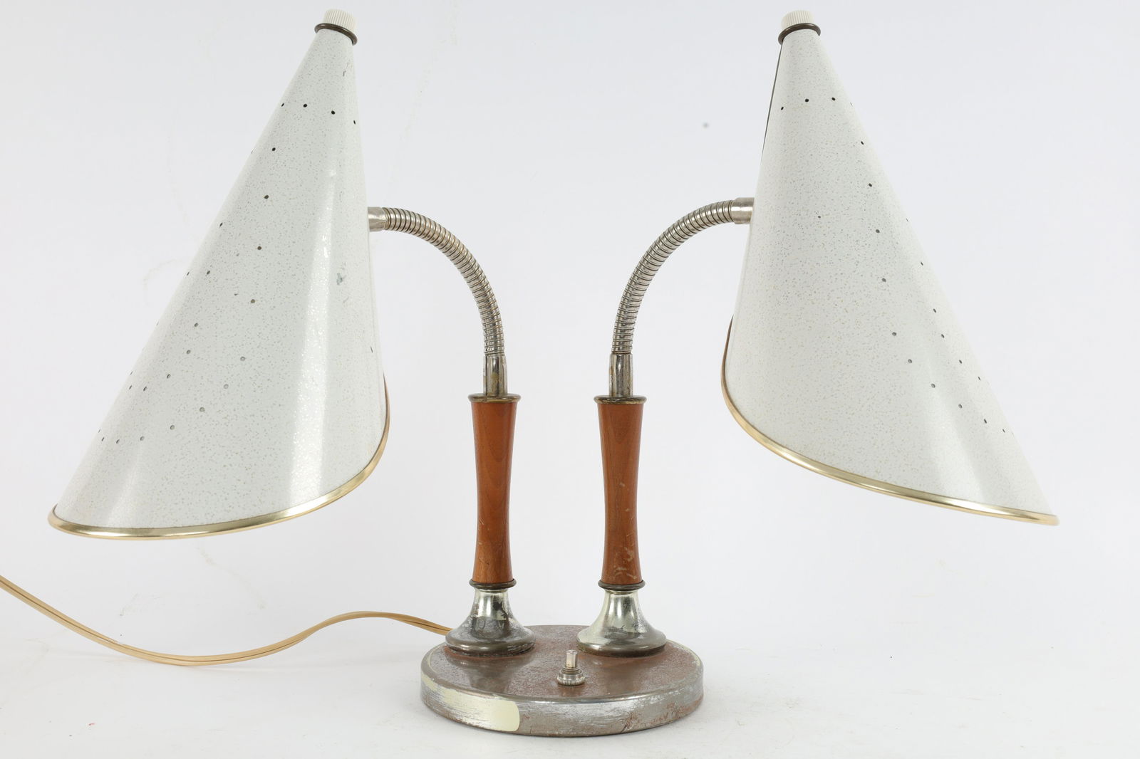 Mid Century Atomic Double Gooseneck Desk Lamp (1 of 6)