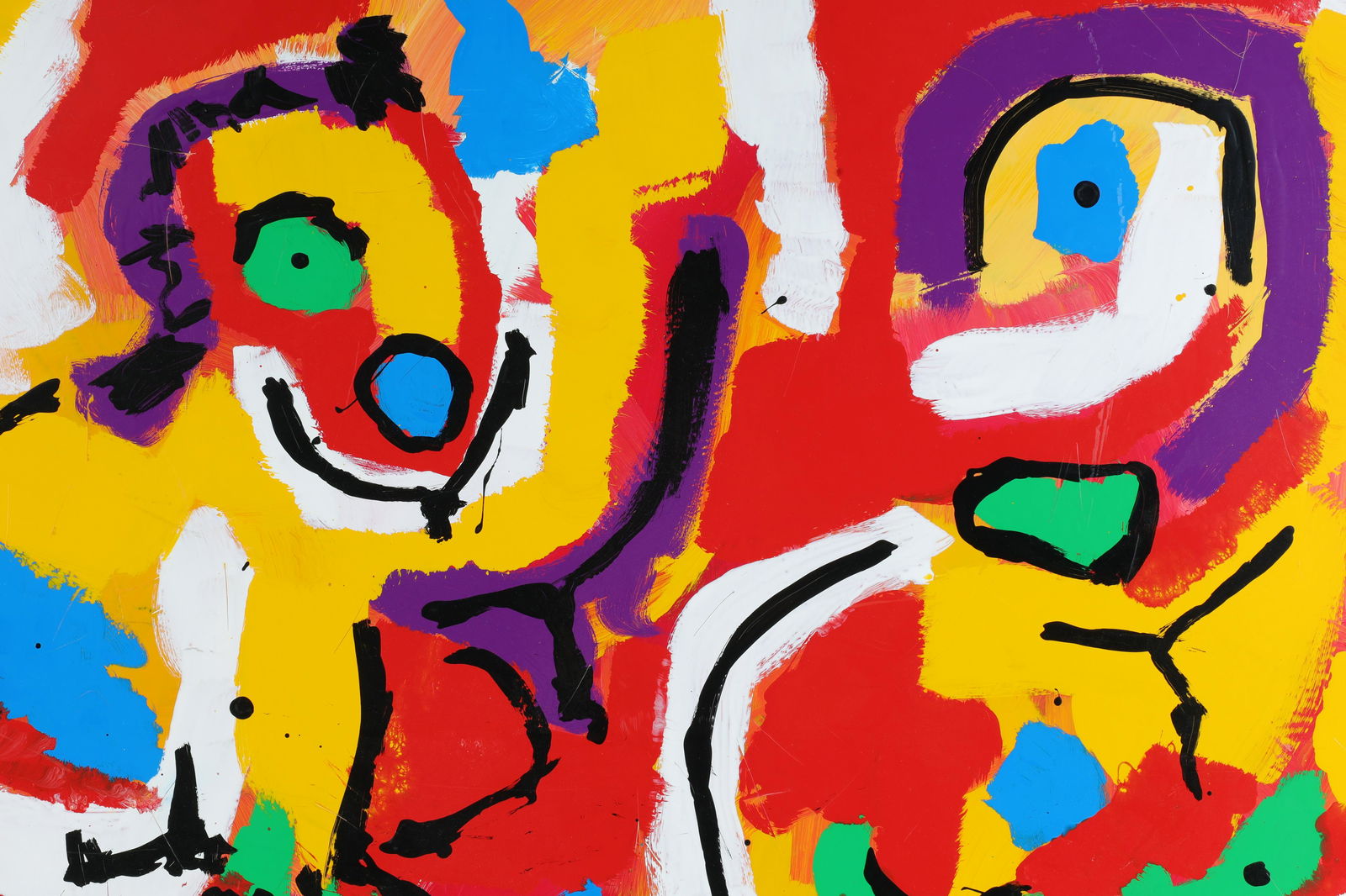 Signed Abstract Modernist Plexiglass Painting Style Karel Appel (1 of 6)