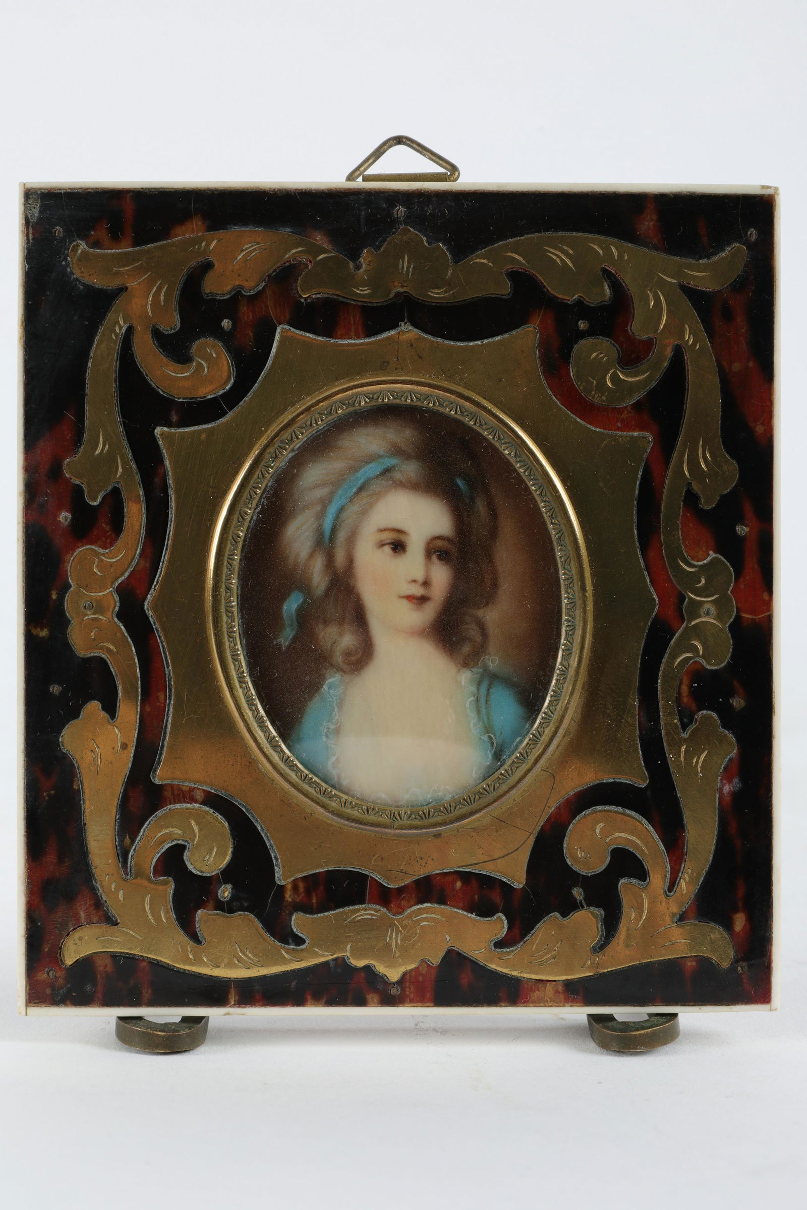 Antique Boulle Miniature Portrait Countess Potocka (1 of 5)